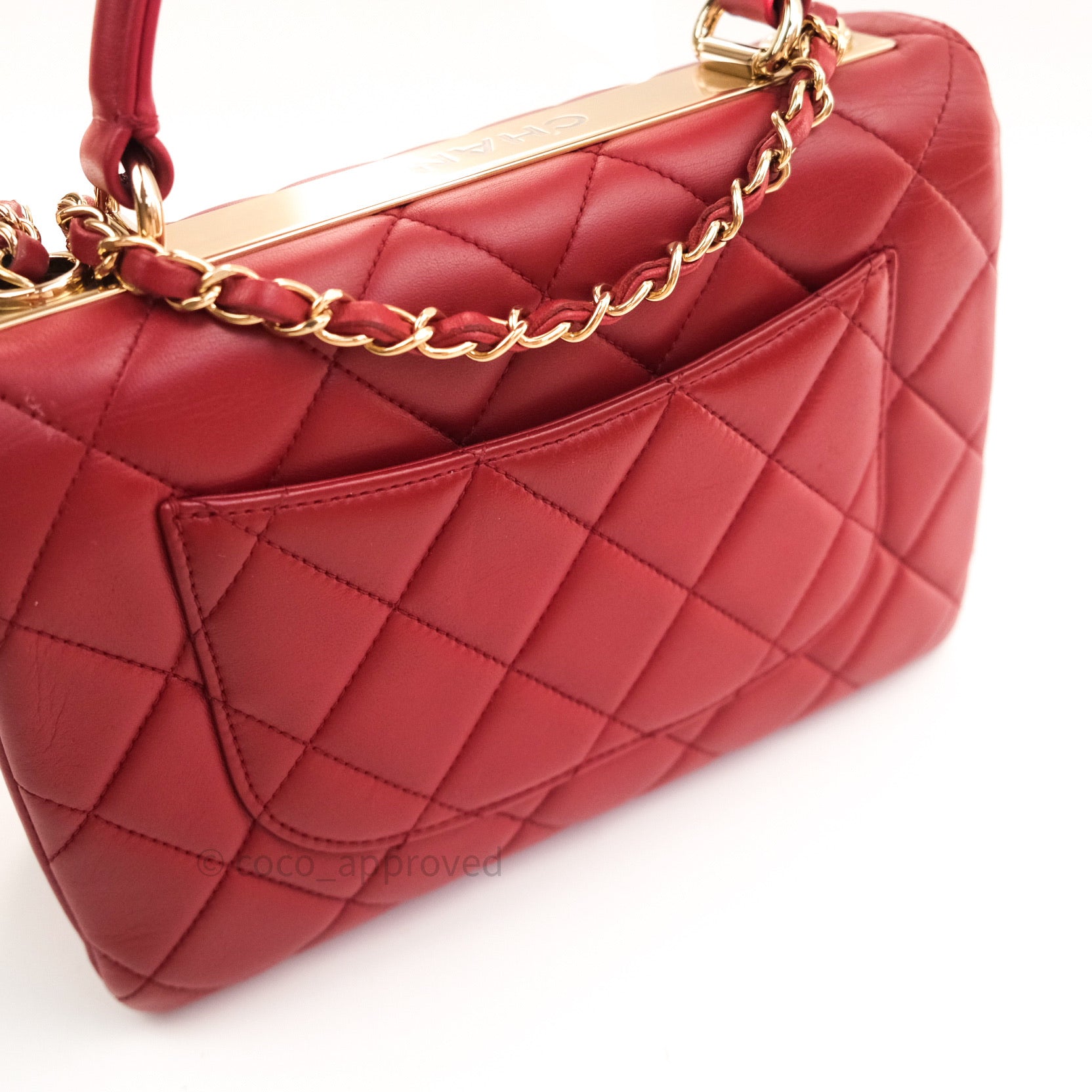 Chanel Quilted Small Trendy CC Flap Bag Red Lambskin Gold Hardware – Coco  Approved Studio