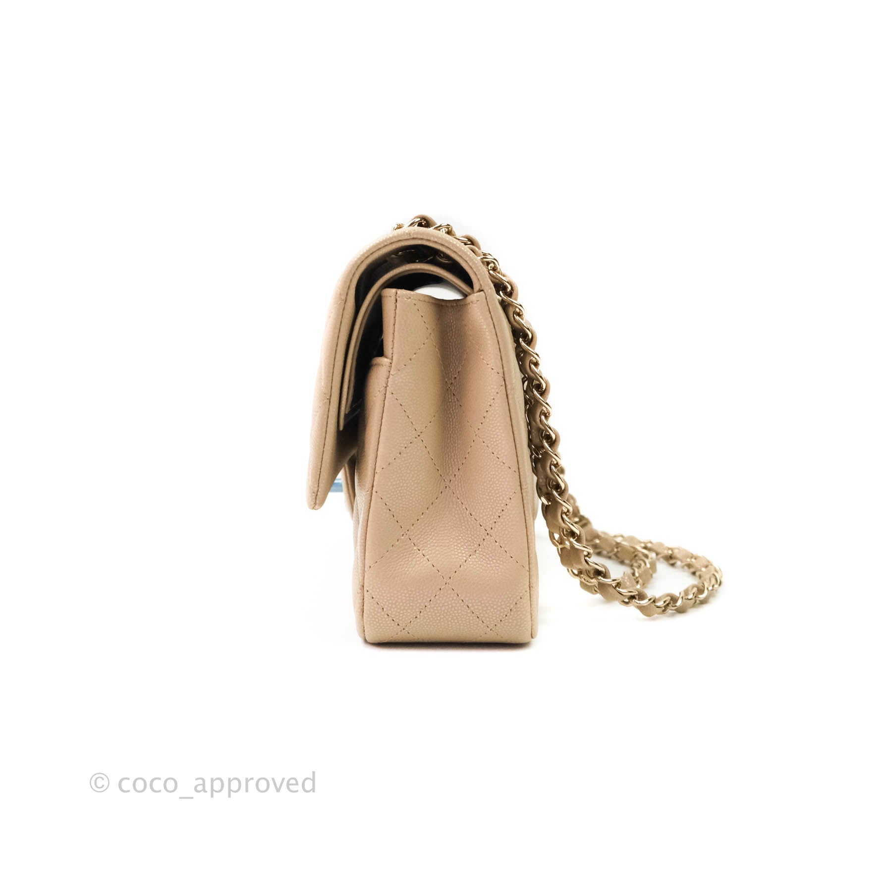 Chanel Classic Flap Square Shoulder Bag Beige Lambskin 1462816 Auction
