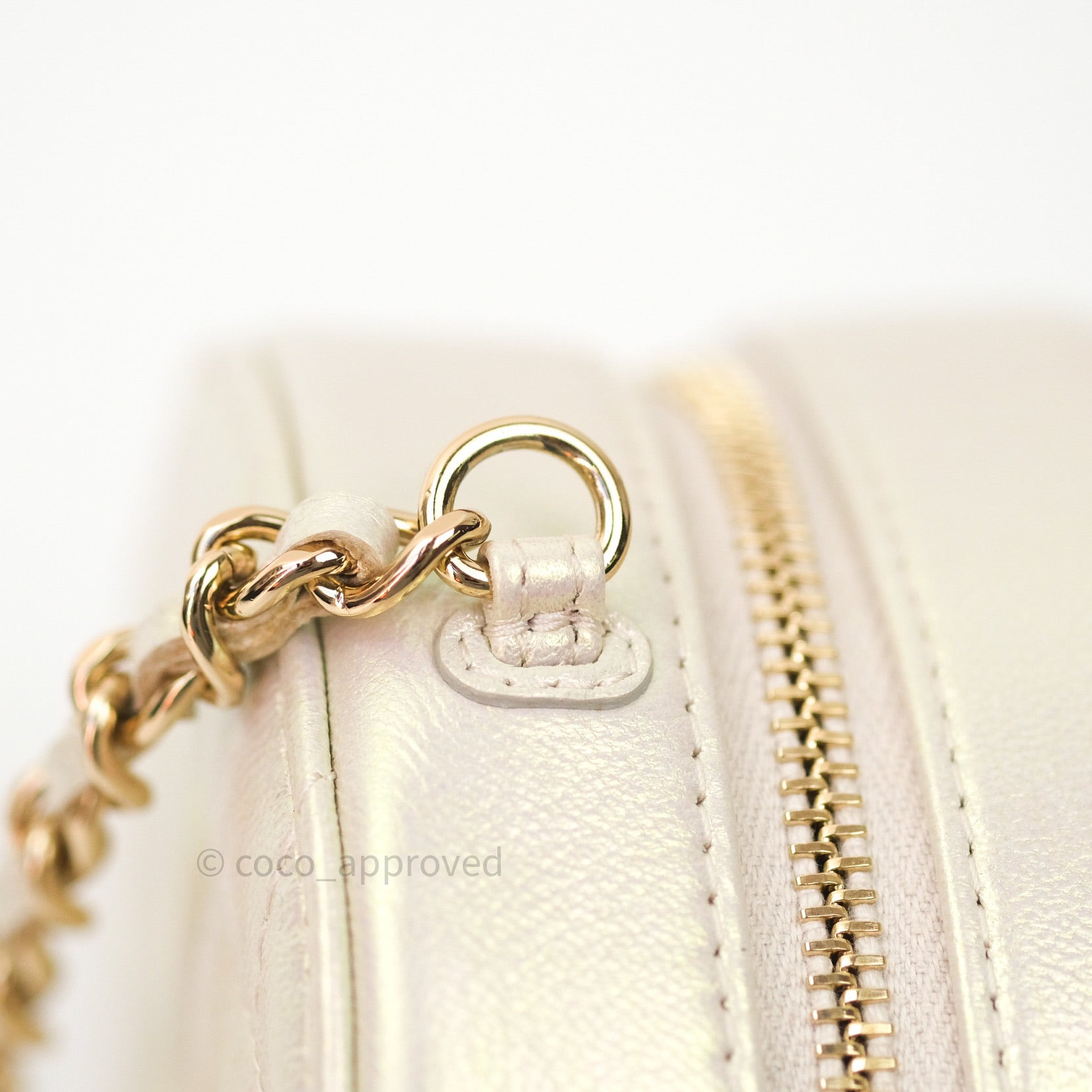 Chanel Round Circle Bag Iridescent Ivory Gold Hardware 20A – Coco