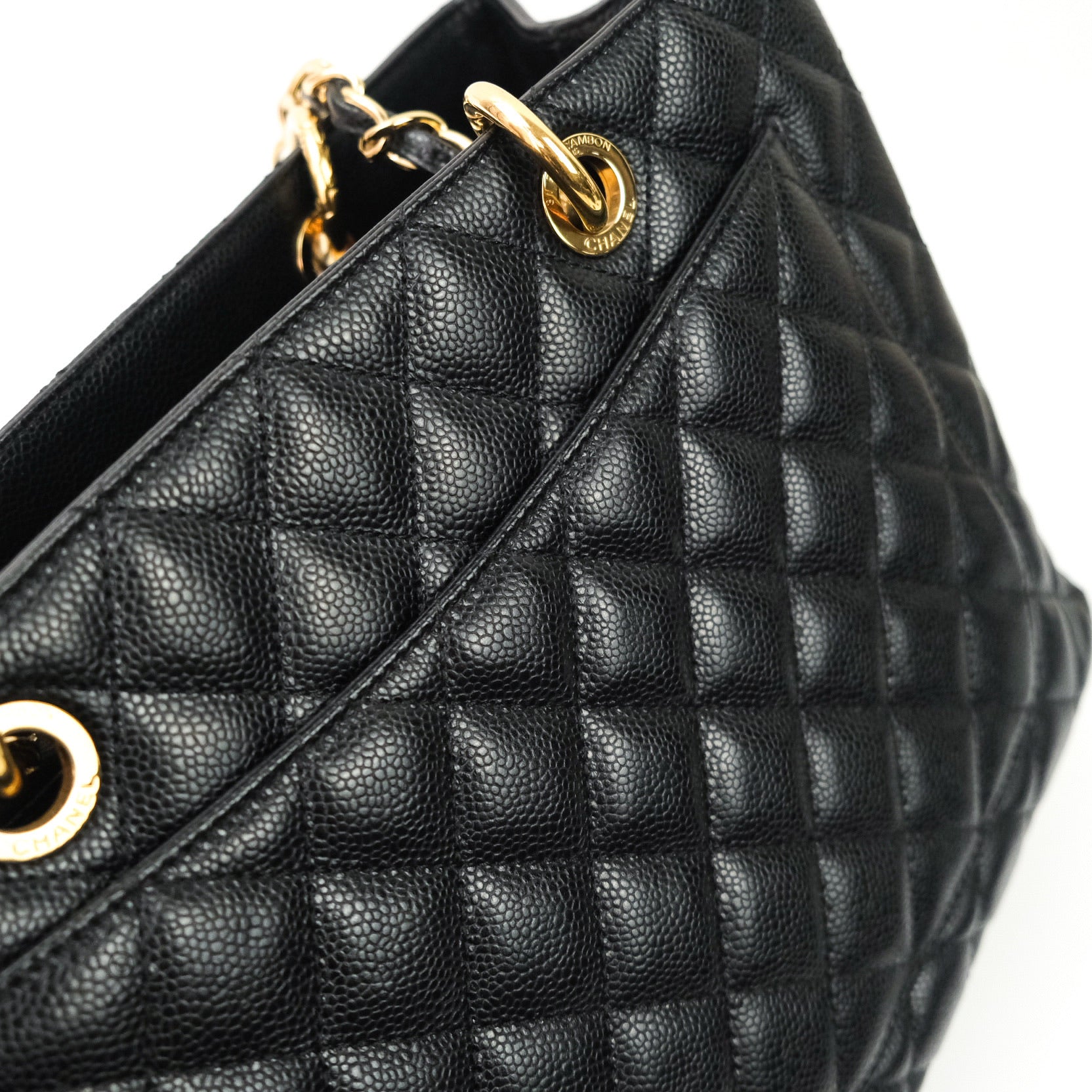 Chanel Black Quilted Caviar Leather Grand Shopping XL Tote Bag