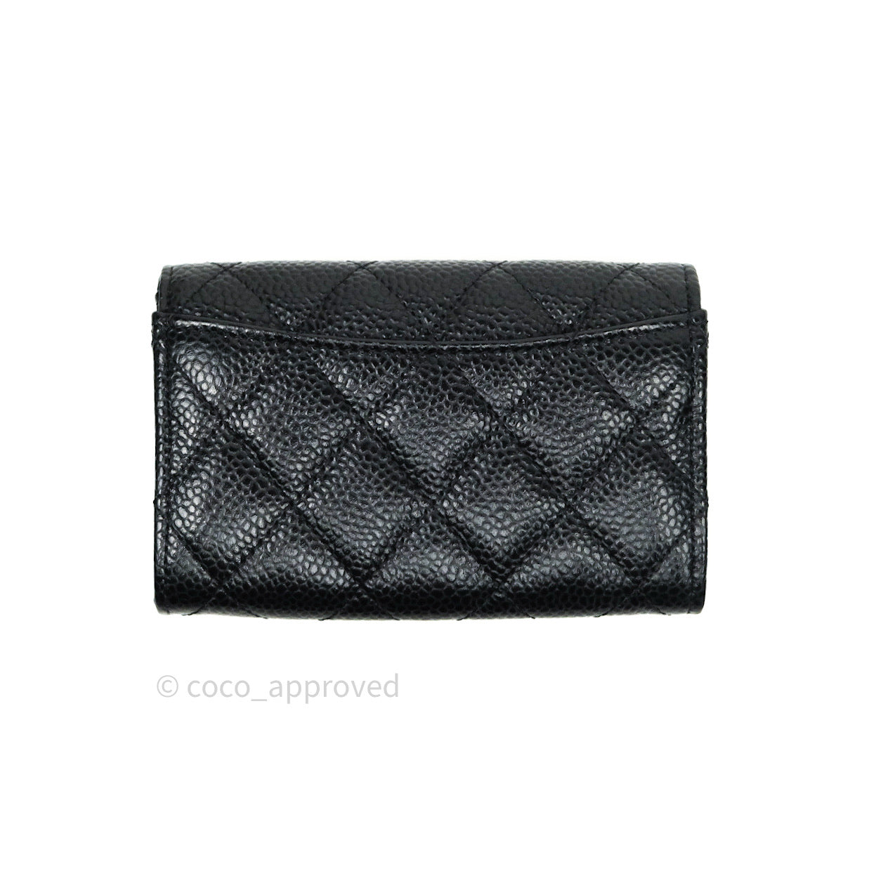 CHANEL Caviar Quilted Boy Flap Card Holder Black 155438