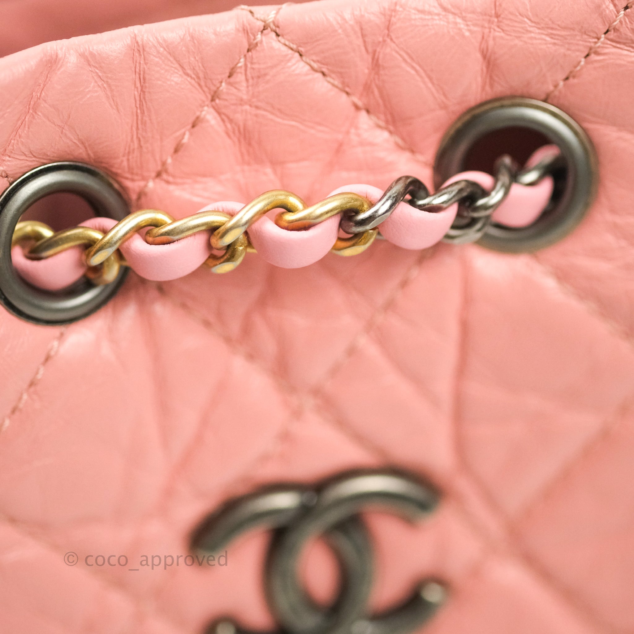 Chanel Small Gabrielle Backpack Iridescent Pink Aged Calfskin – Coco  Approved Studio
