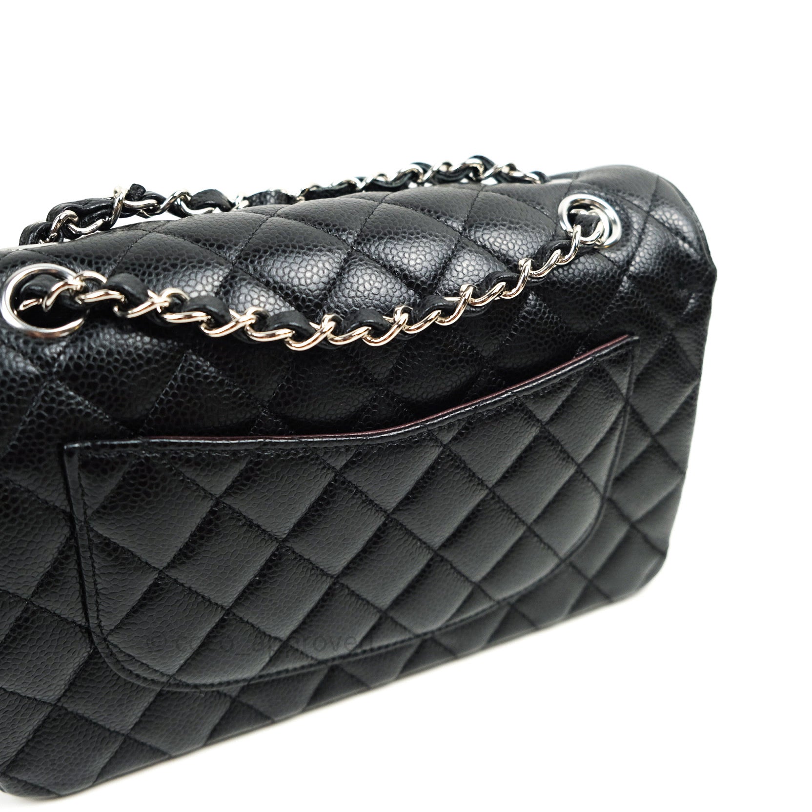 Chanel 2014 Coral Velvet Small Medium So Black CC Classic Flap