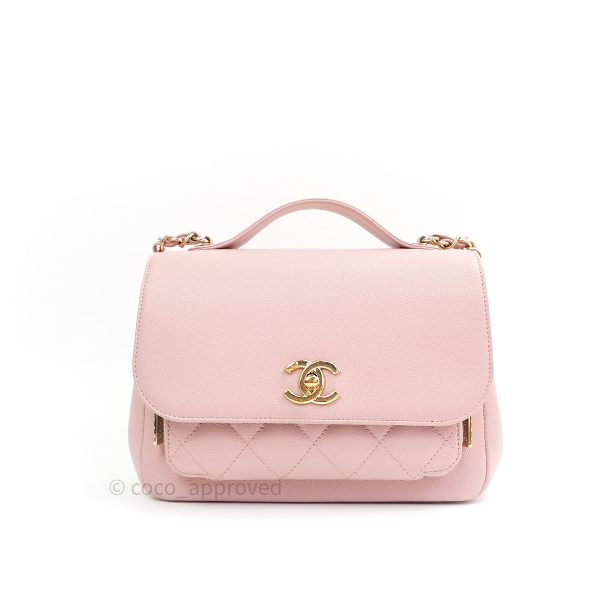 Chanel Quilted Medium Business Affinity Flap Light Pink Light Gold