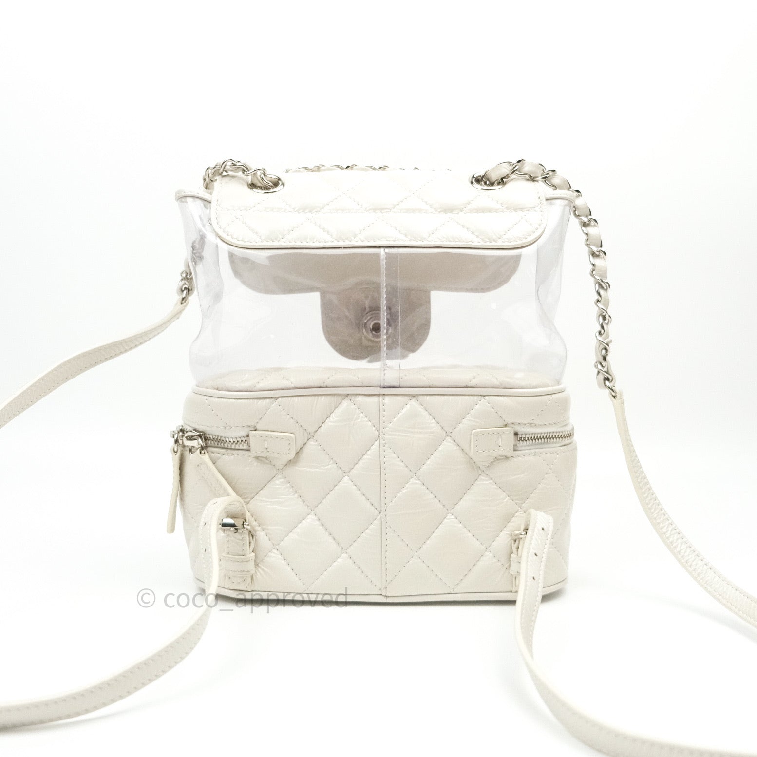 Chanel Crumpled Calfskin PVC Quilted Backpack White – Coco Approved Studio