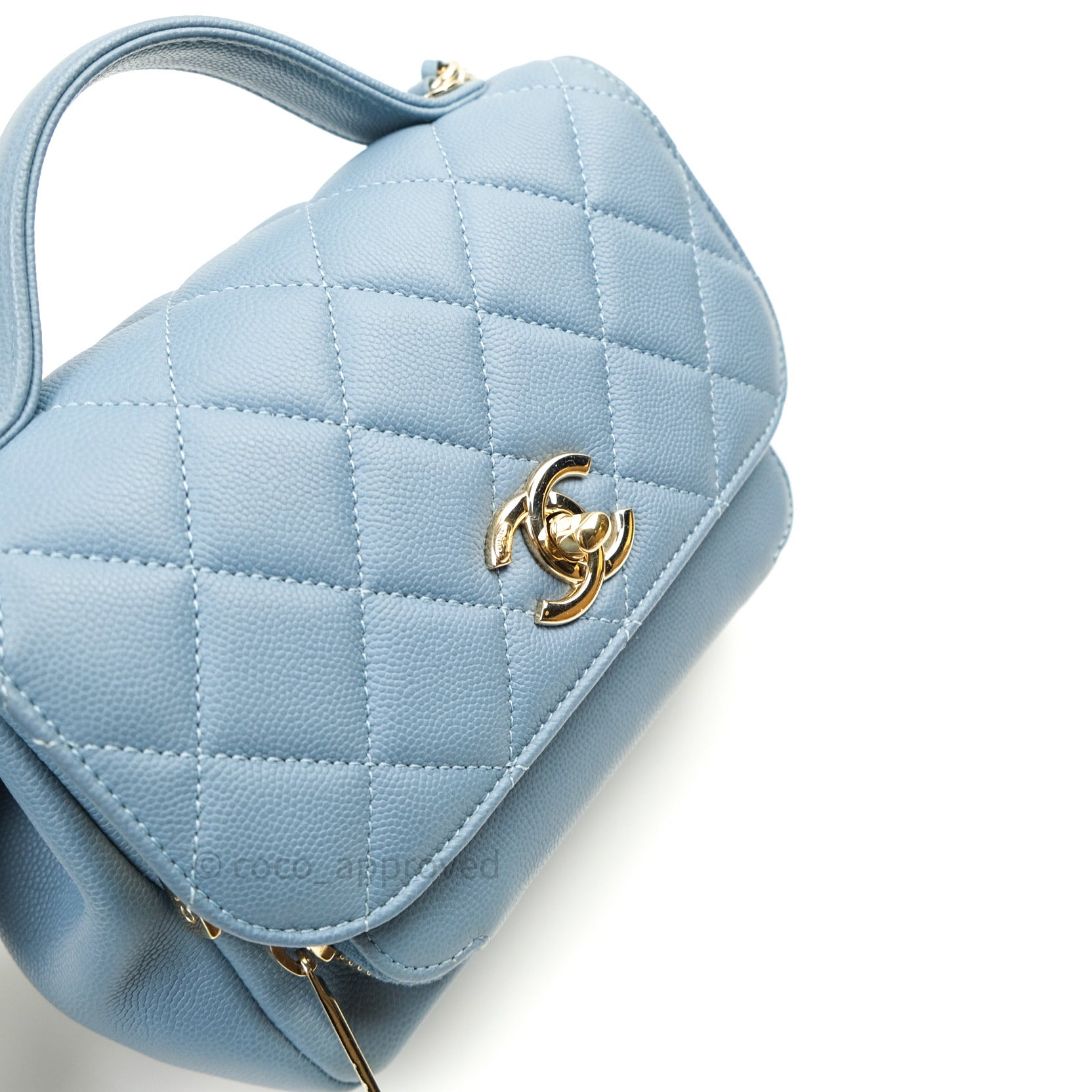 Chanel Caviar Quilted Small Business Affinity Flap Blue Light Gold Har –  Coco Approved Studio