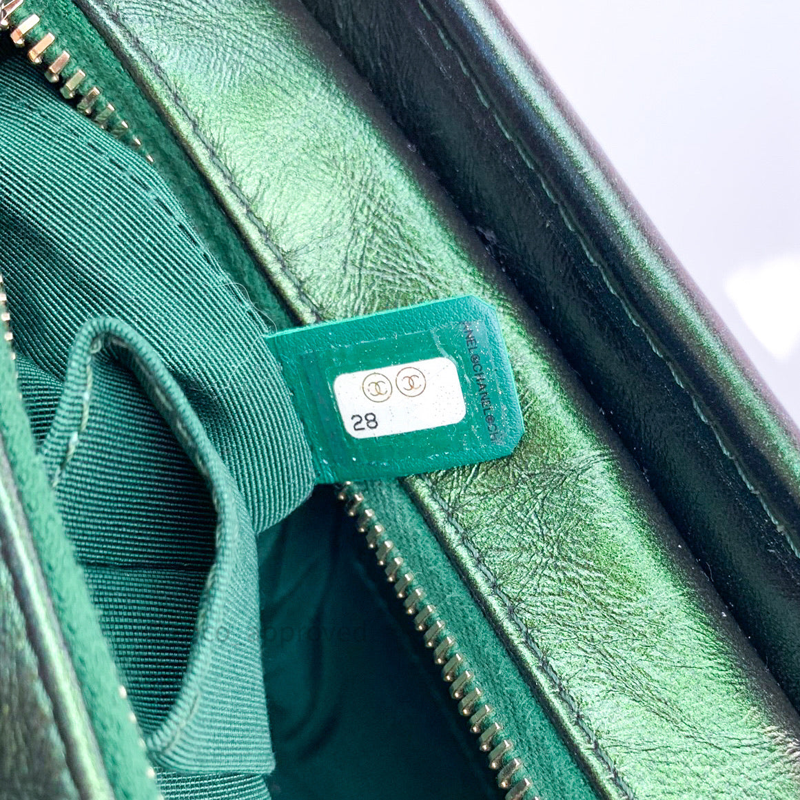 Chanel Green Chevron Calfskin Gabrielle Hobo Gold and Ruthenium Hardware, 2019 (Very Good), Womens Handbag