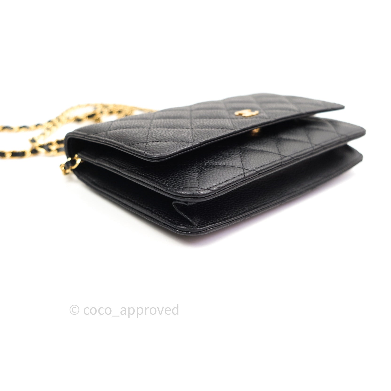 CHANEL Caviar Quilted Wallet on Chain WOC Black 1280685