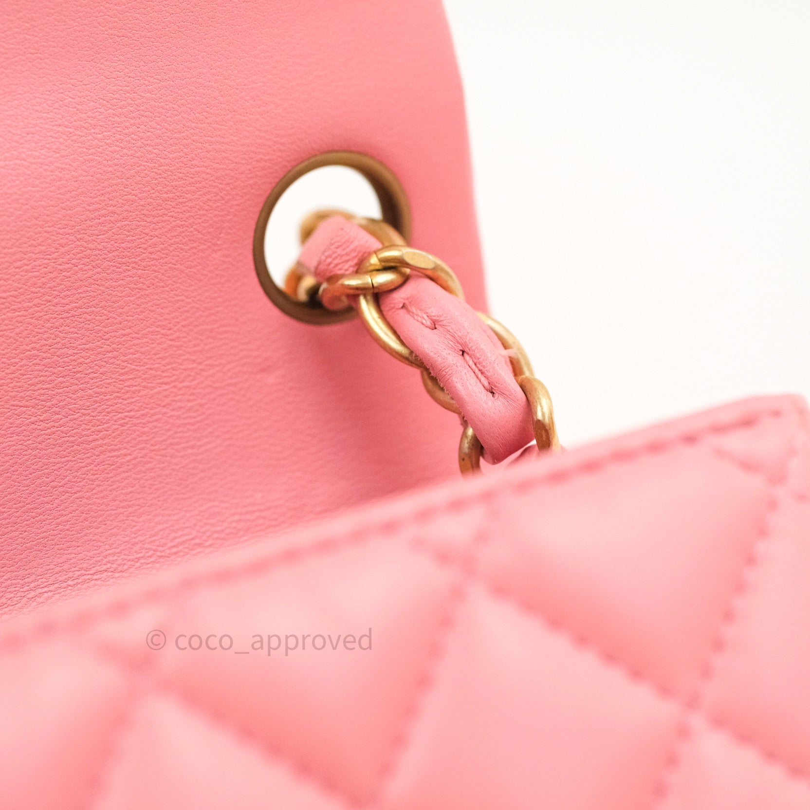 Chanel Mini Flap Bag With Top Handle Pink Lambskin Gold Hardware 20C – Coco  Approved Studio