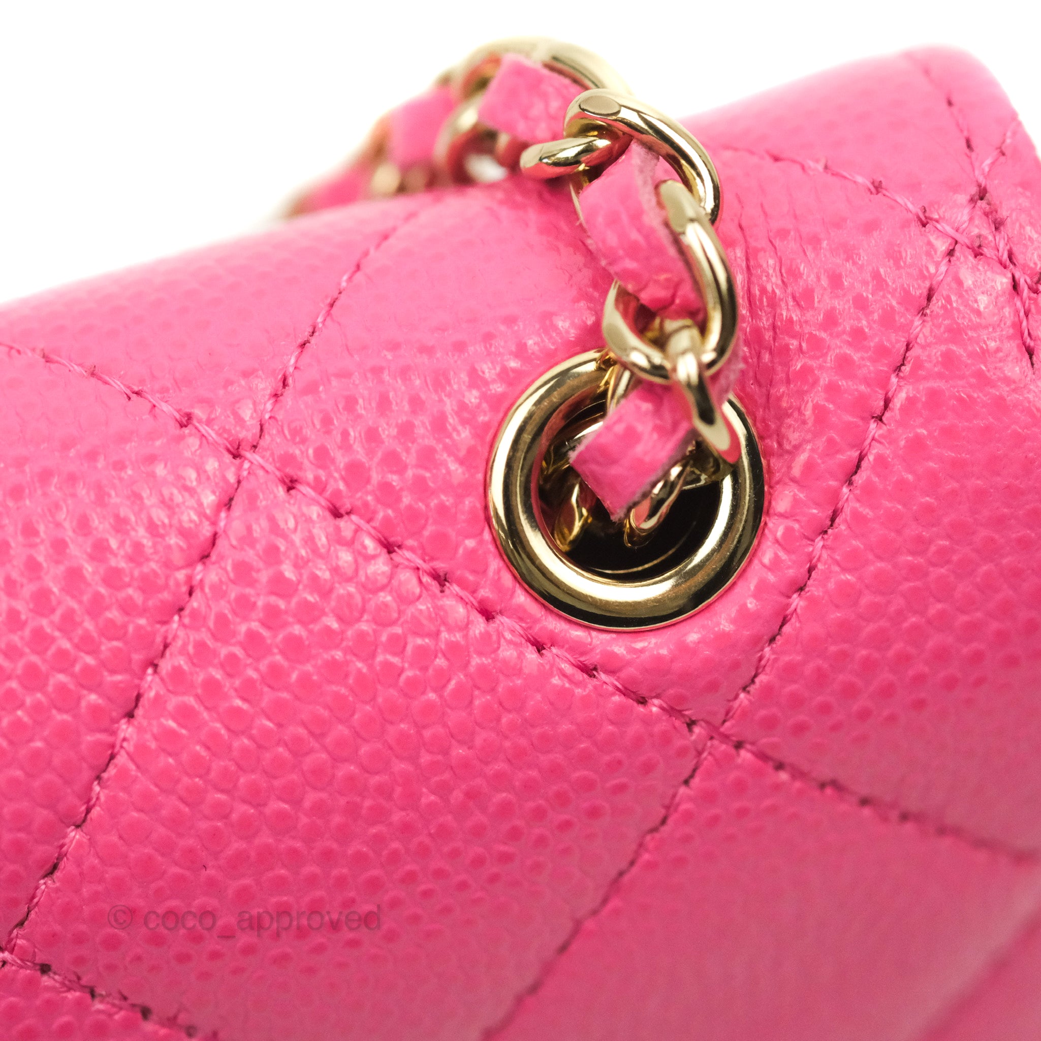 CHANEL Shiny Pick Me Up Flap Caviar Leather Belt Bag Pink