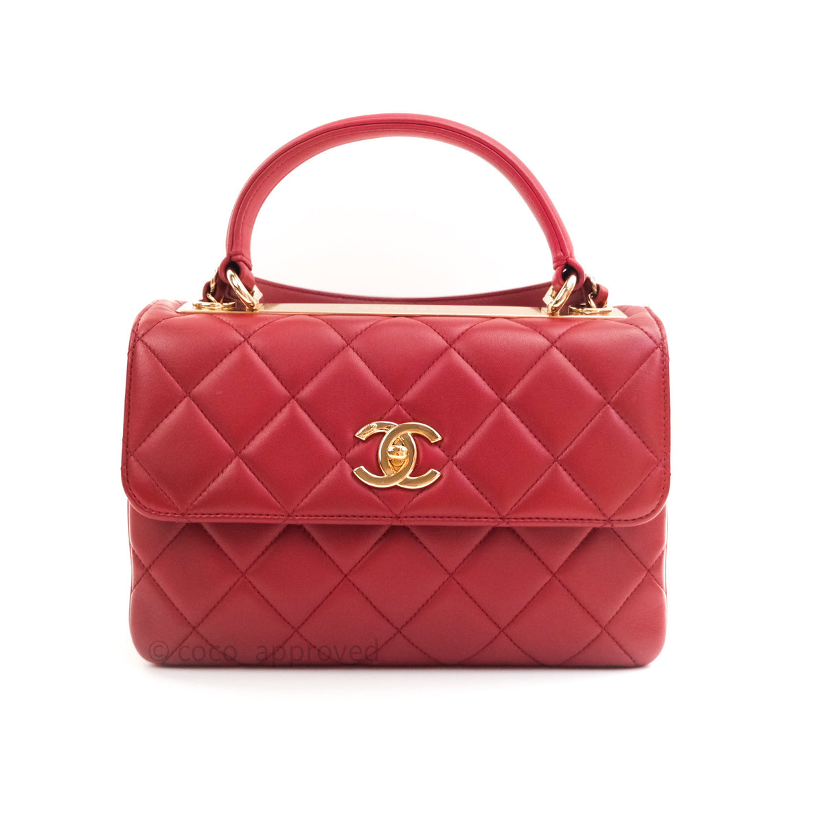 Chanel Quilted Small Trendy CC Flap Bag Red Lambskin Gold