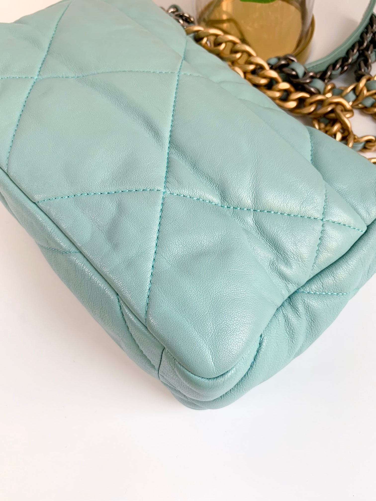 Chanel 19 Tiffany Blue Small Flap Bag⁣ – Coco Approved Studio