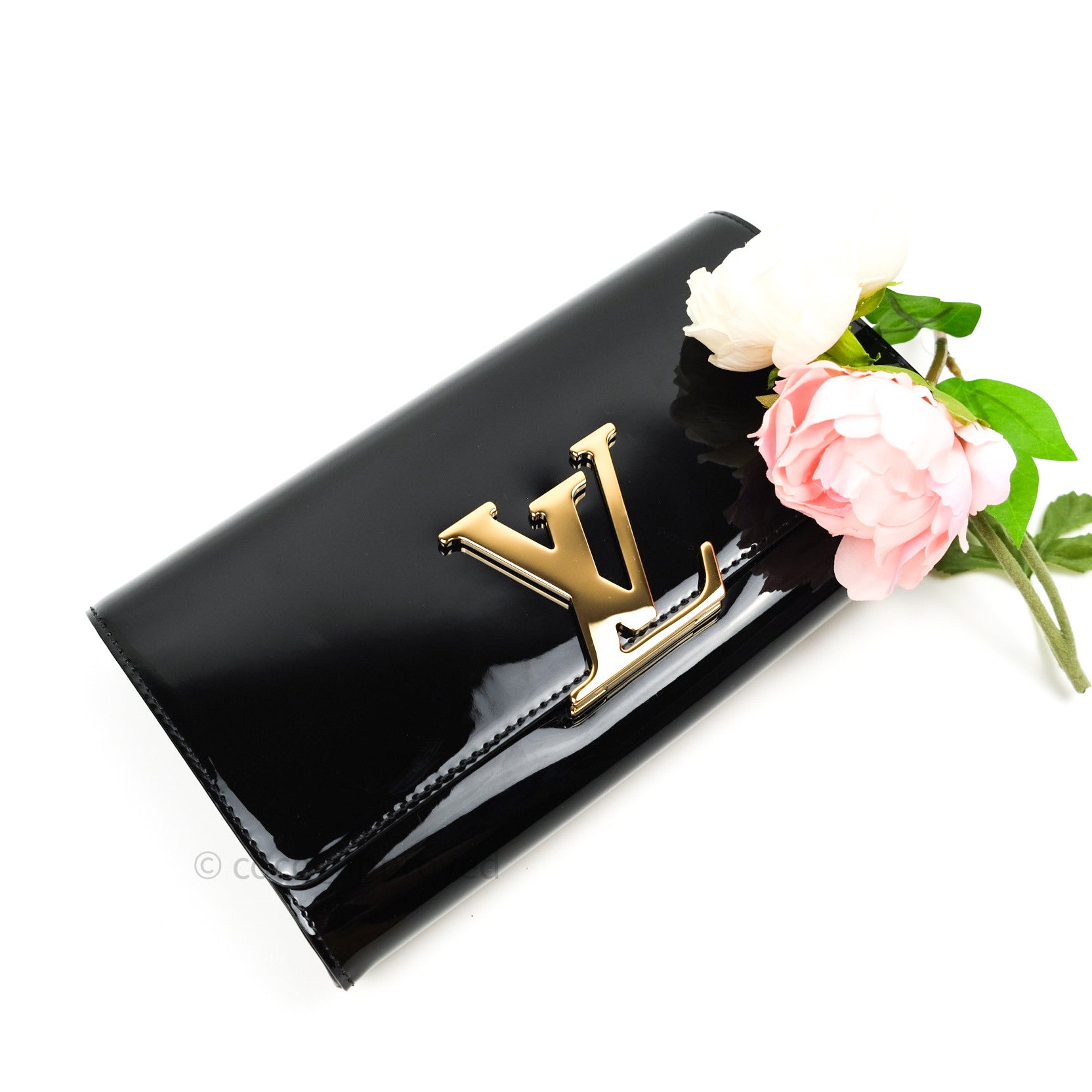 Louis Vuitton // Black Pochette Louise MM Clutch – VSP Consignment