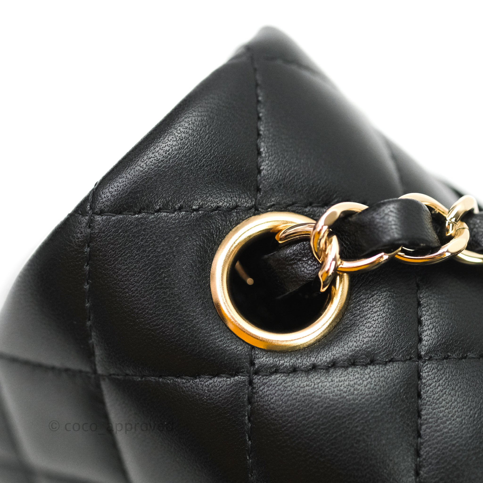 Chanel Quilted Mini Rectangular Lambskin Black Flap Gold Hardware