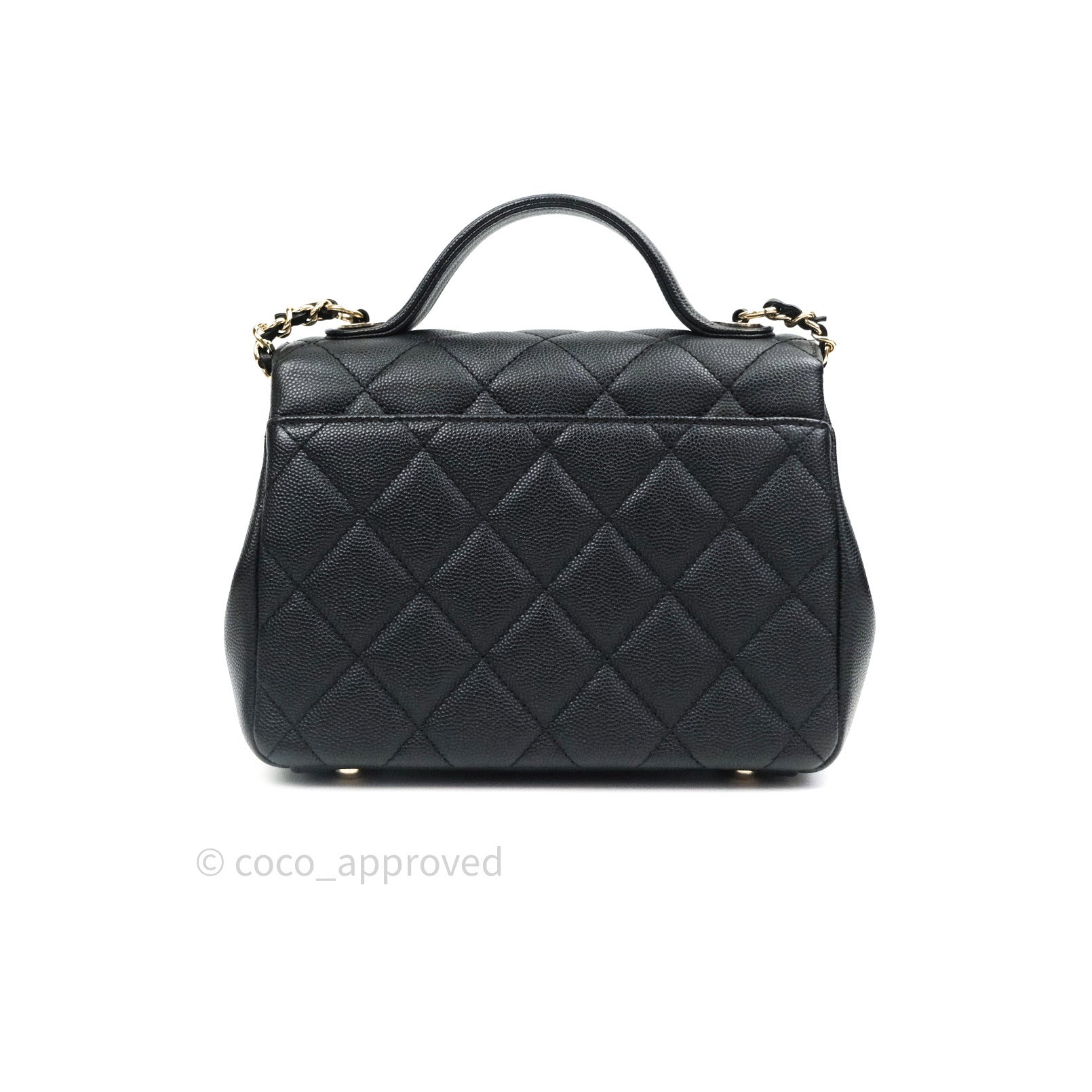 Chanel Quilted Small Business Affinity Flap Black Caviar Light Gold Ha – Coco  Approved Studio