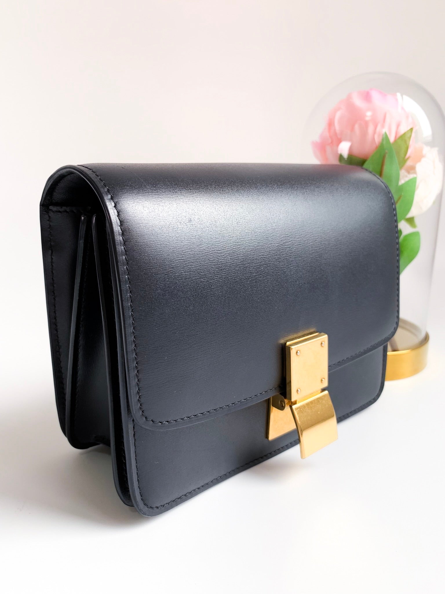 CELINE Small C Bag in Polished Black Calfskin – COCOON
