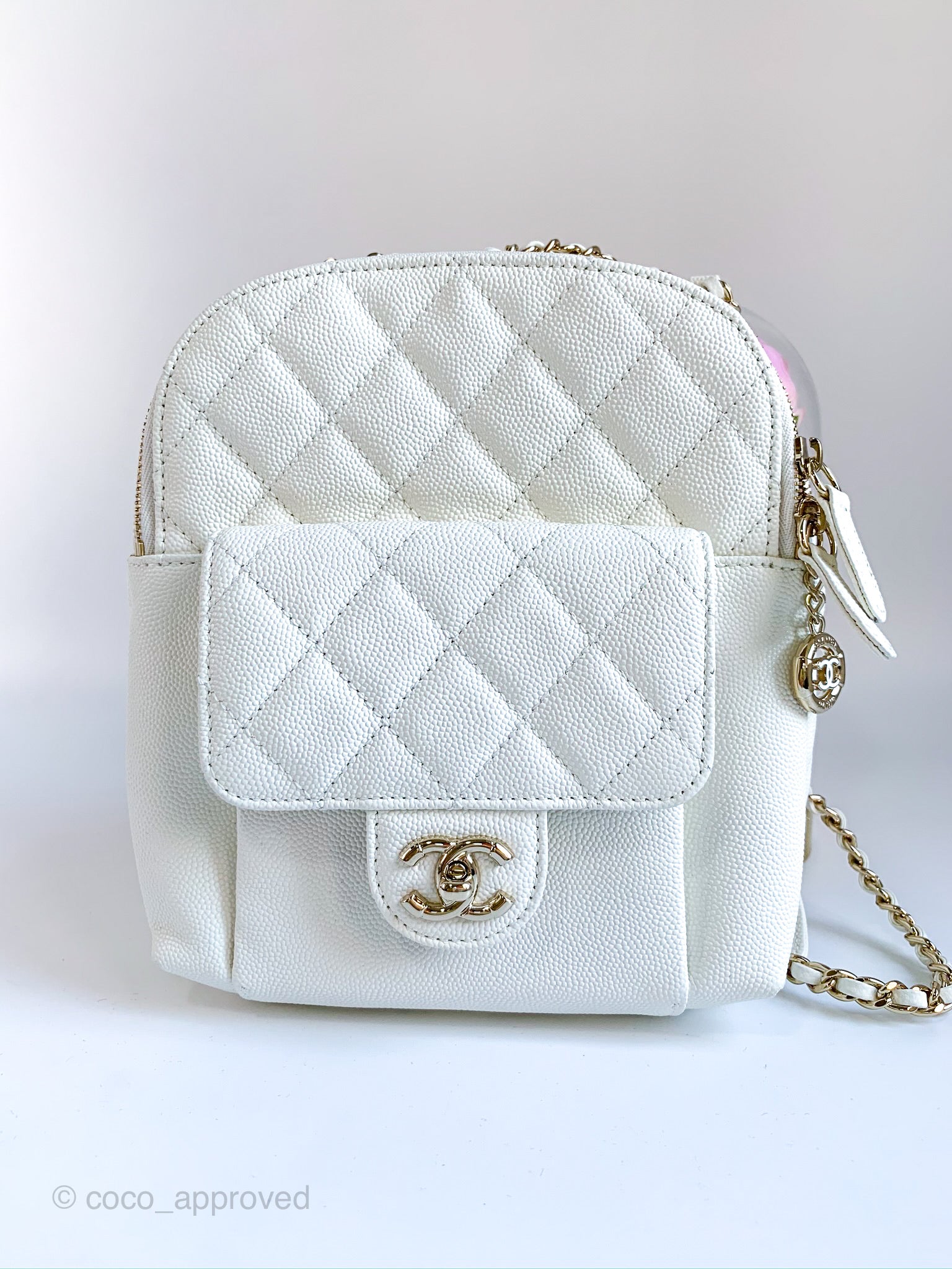 Chanel Caviar Quilted Small CC Day Backpack Ivory Light Gold Hardware – Coco  Approved Studio