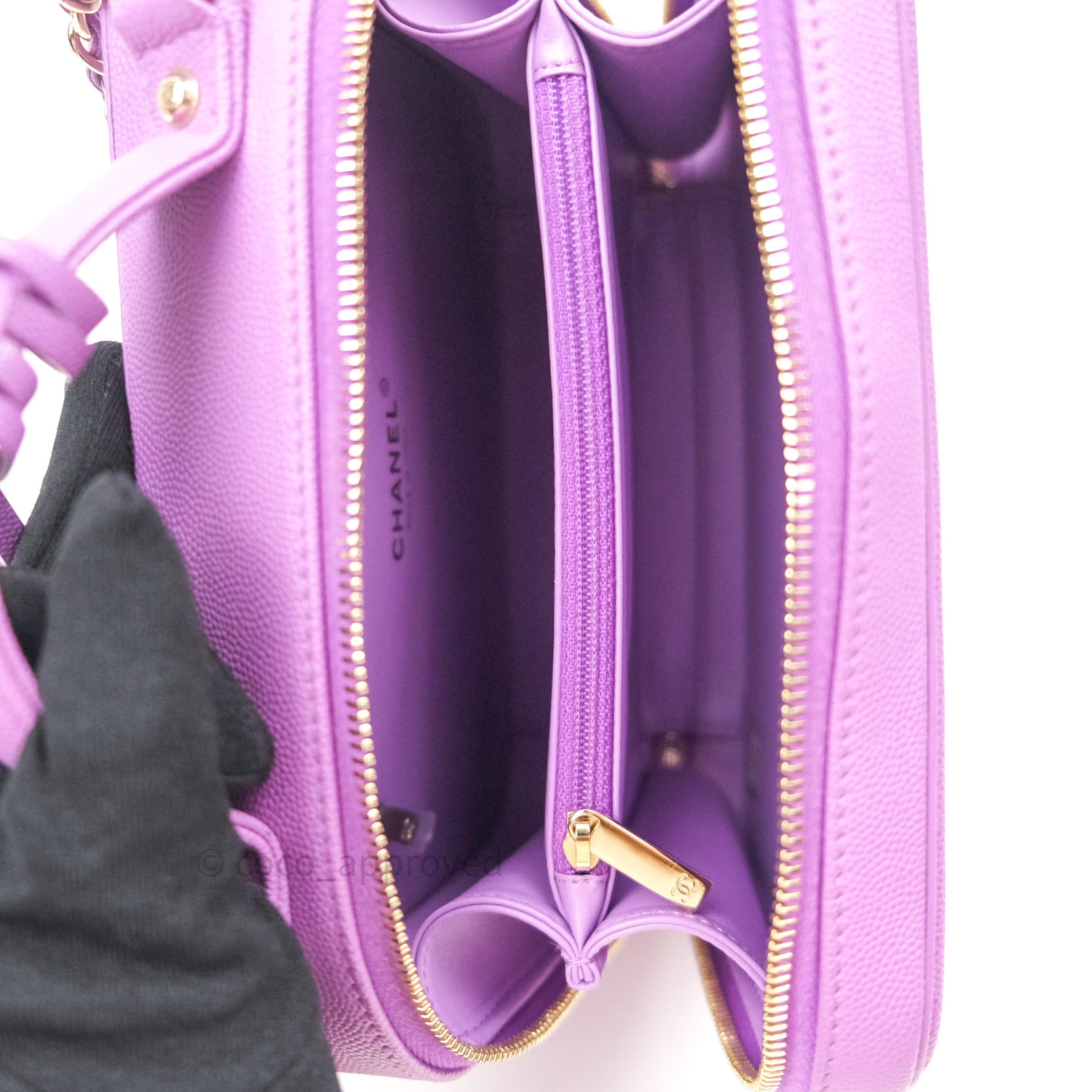 Chanel Pre-owned Filigree Bouclé Vanity Two-Way Bag - Purple