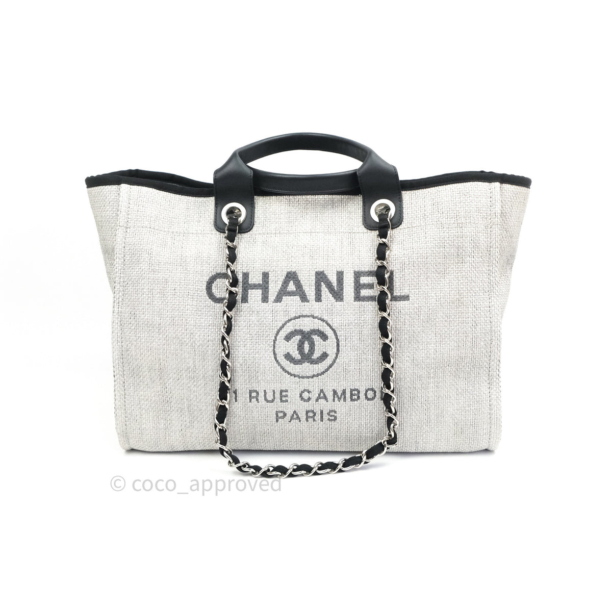 CHANEL Canvas Extra Large Deauville Tote Grey 1284337