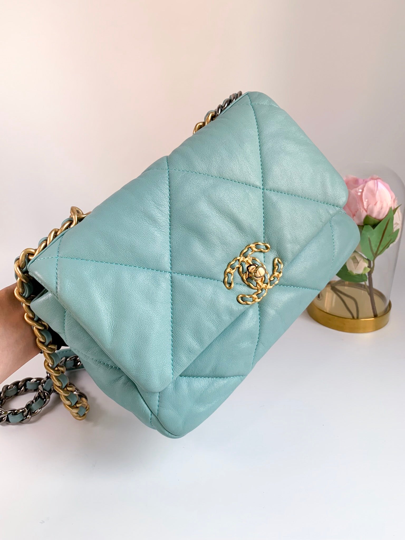 CHANEL 20B CC Blue Denim Square Mini Flap Bag  Timeless Luxuries