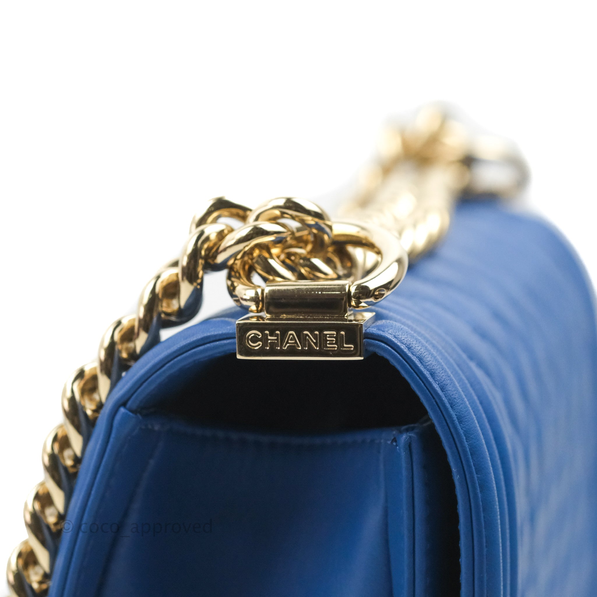 Chanel Quilted Medium Boy Blue Calfskin Gold Hardware – Coco Approved Studio