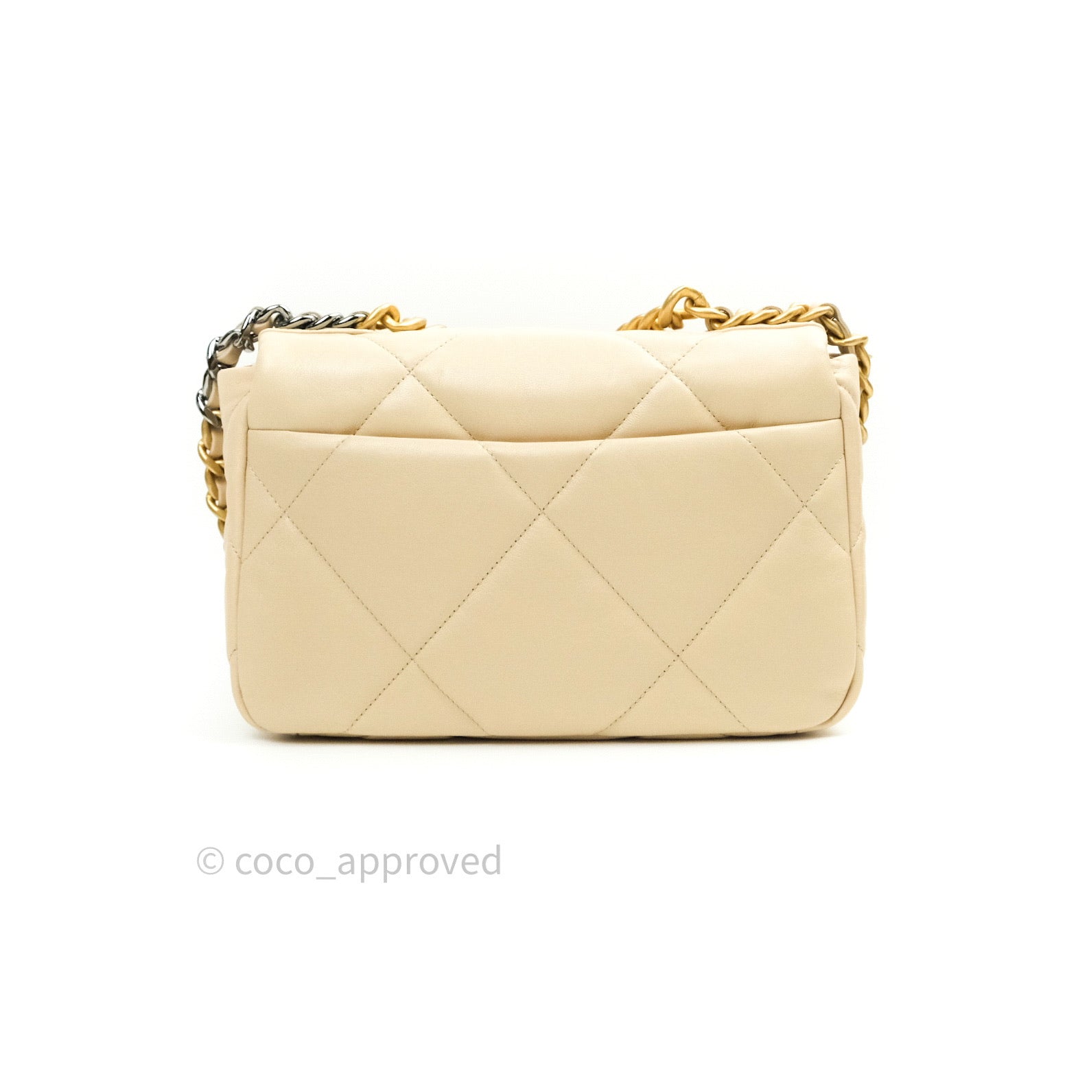 Chanel 19 Medium Beige Cream Goatskin Mixed Hardware – Coco Approved Studio