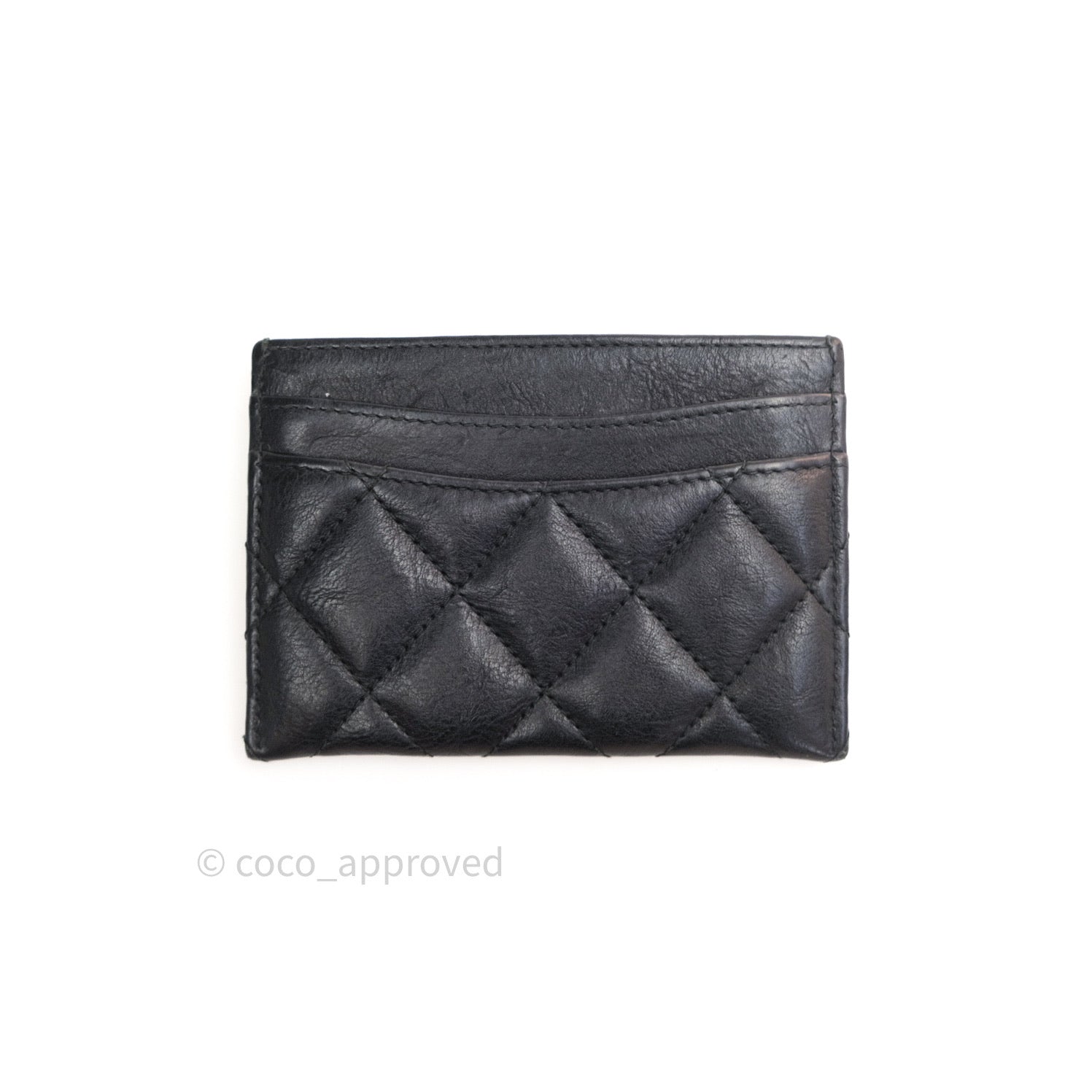 Chanel So Black Quilted Classic Calfskin Flat Card Holder – Coco Approved  Studio