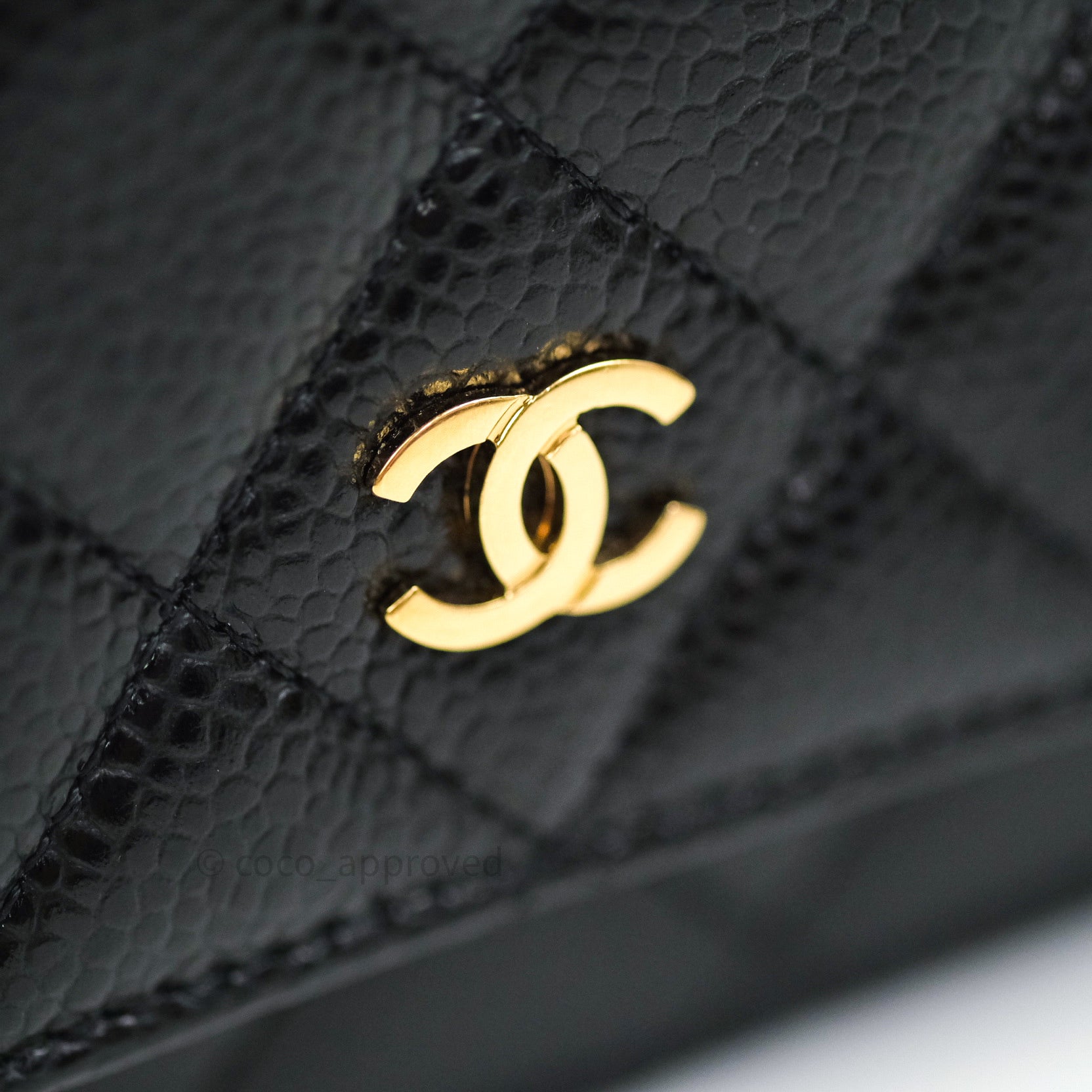 CHANEL Caviar Quilted Coco Candy Wallet On Chain WOC Black 1219574