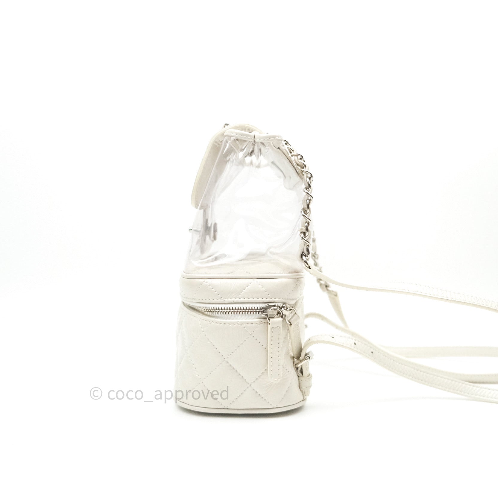 Chanel Crumpled Calfskin PVC Quilted Backpack White – Coco Approved Studio
