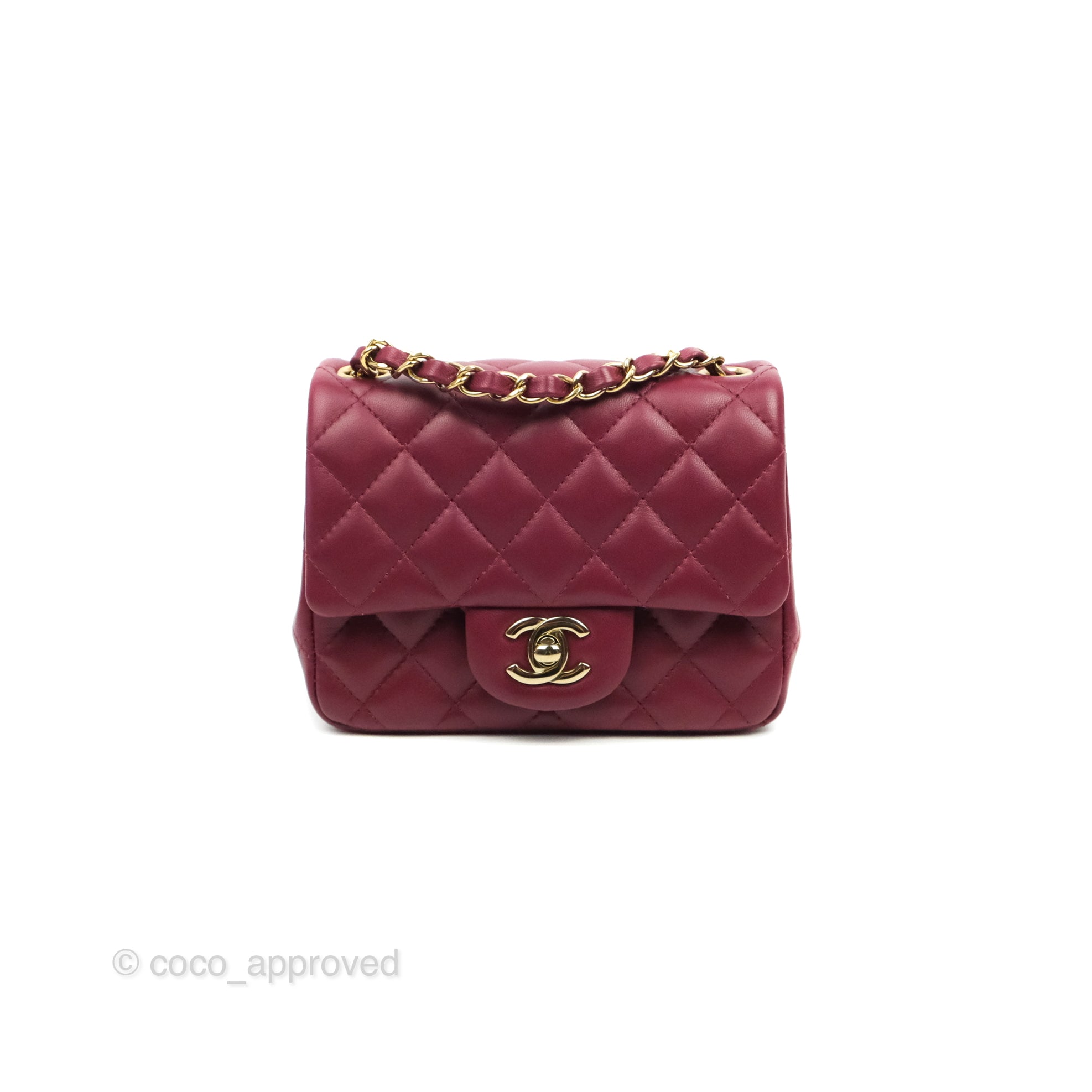 Chanel mini sale square burgundy