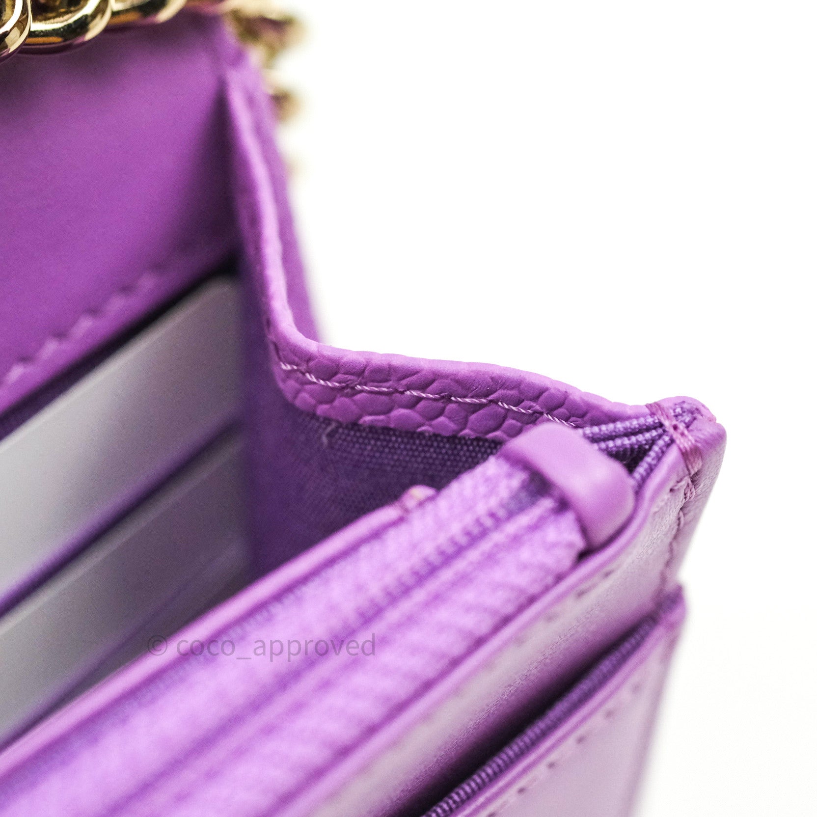 Chanel Quilted Boy Wallet on Chain WOC Purple Caviar Gold Hardware – Coco  Approved Studio