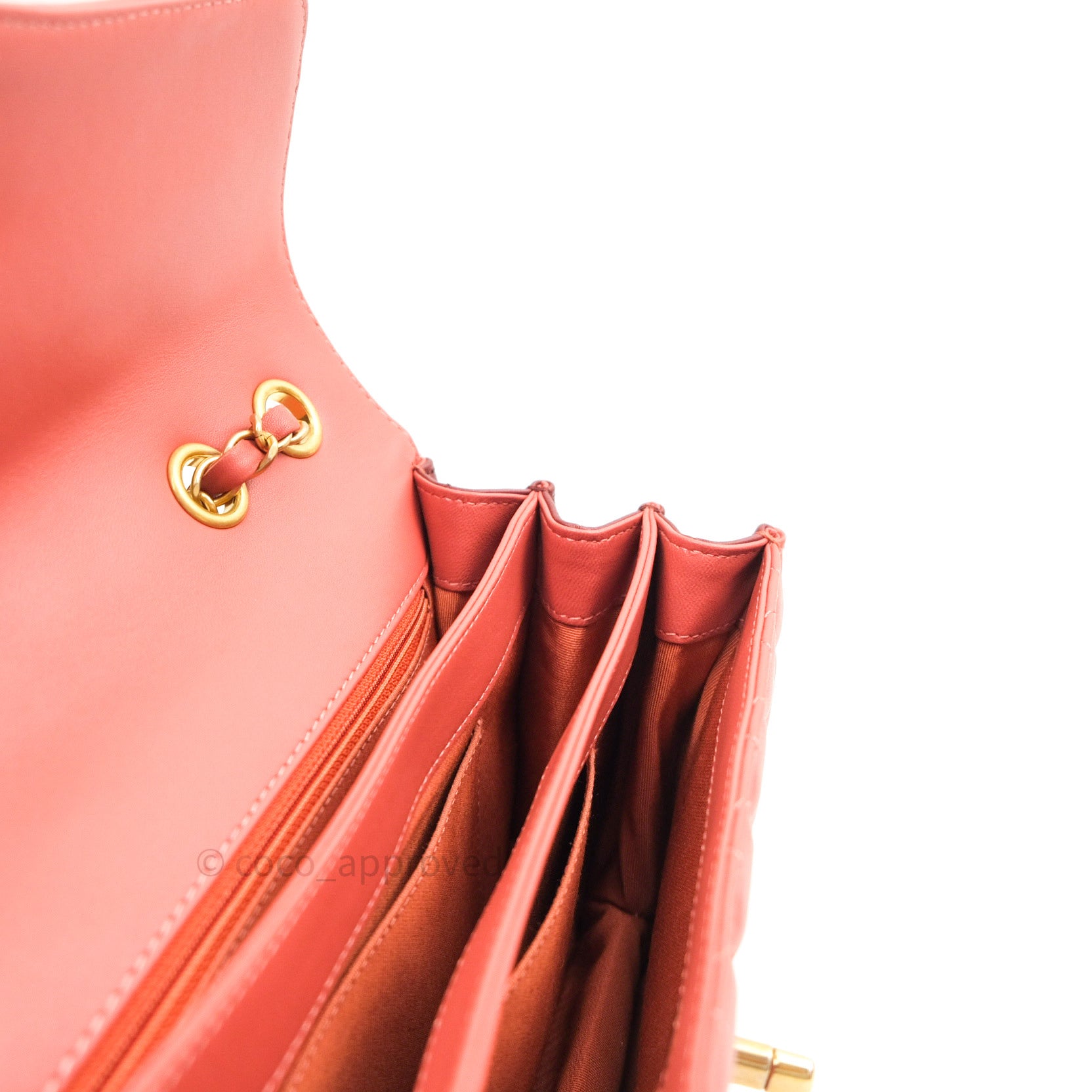 Chanel Coco Vintage Flap Bag Peachy Beige Lambskin Gold Hardware