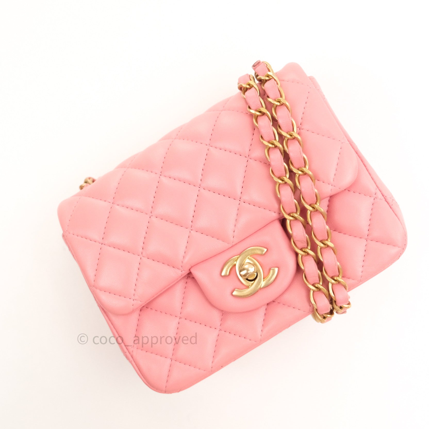 Chanel Coco Handle Mini Pink Caviar Quilted Light Gold Hardware