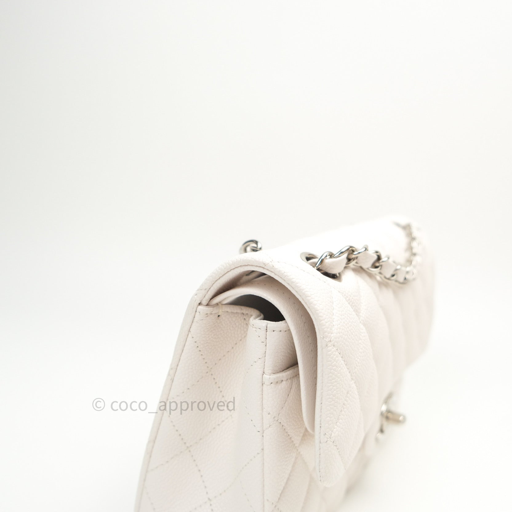 chanel white gold bag