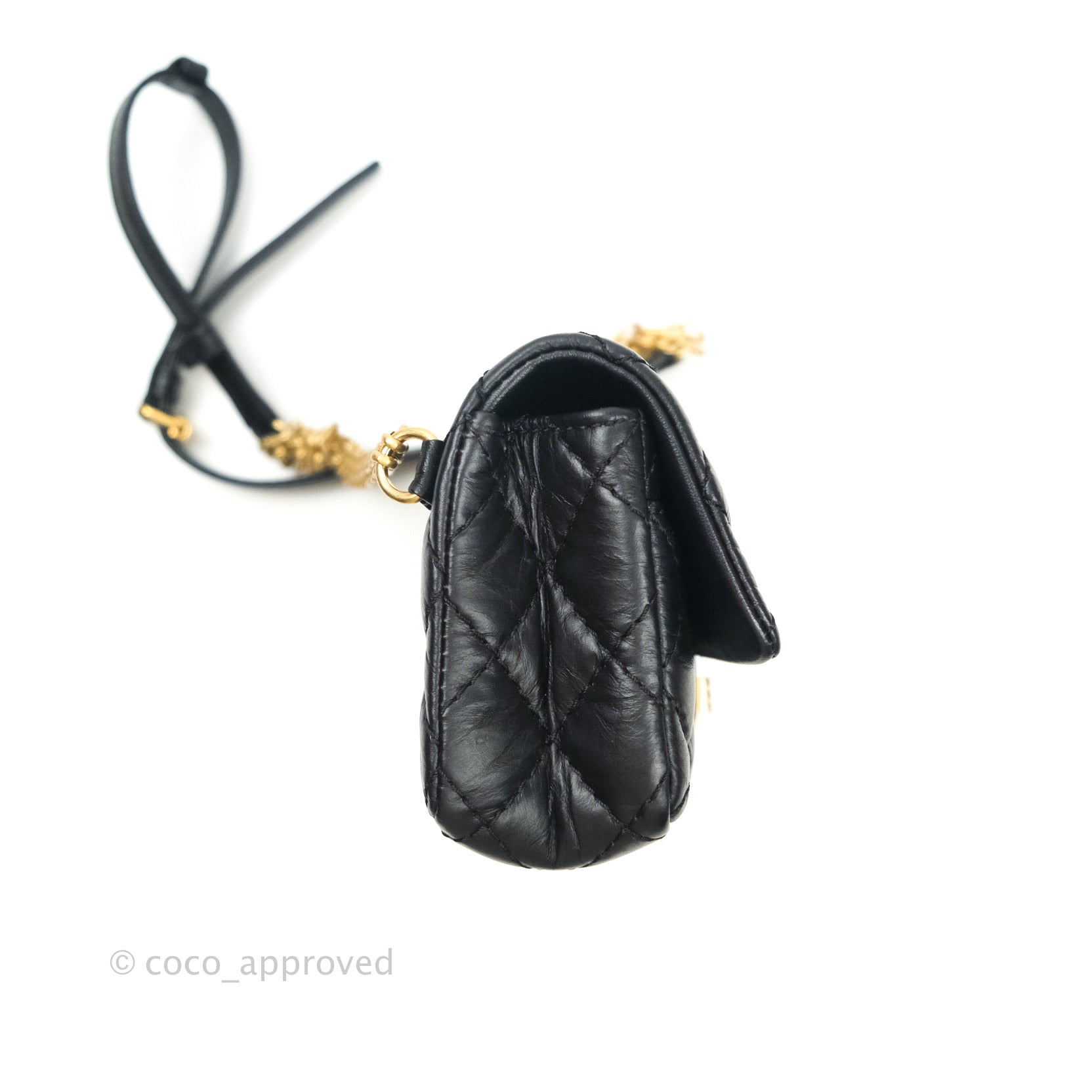 Chanel Reissue 2.55 Aged Calfskin Quilted Chain Waist Bag Black