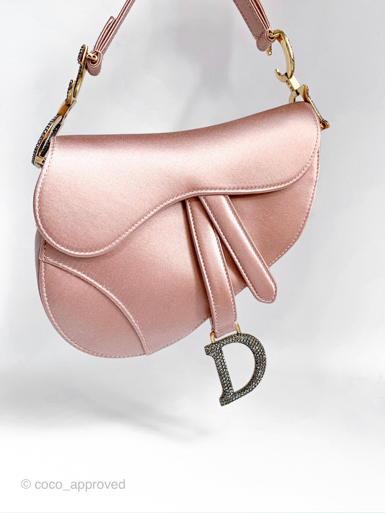 Dior Saddle Mini Satin Beige Rose