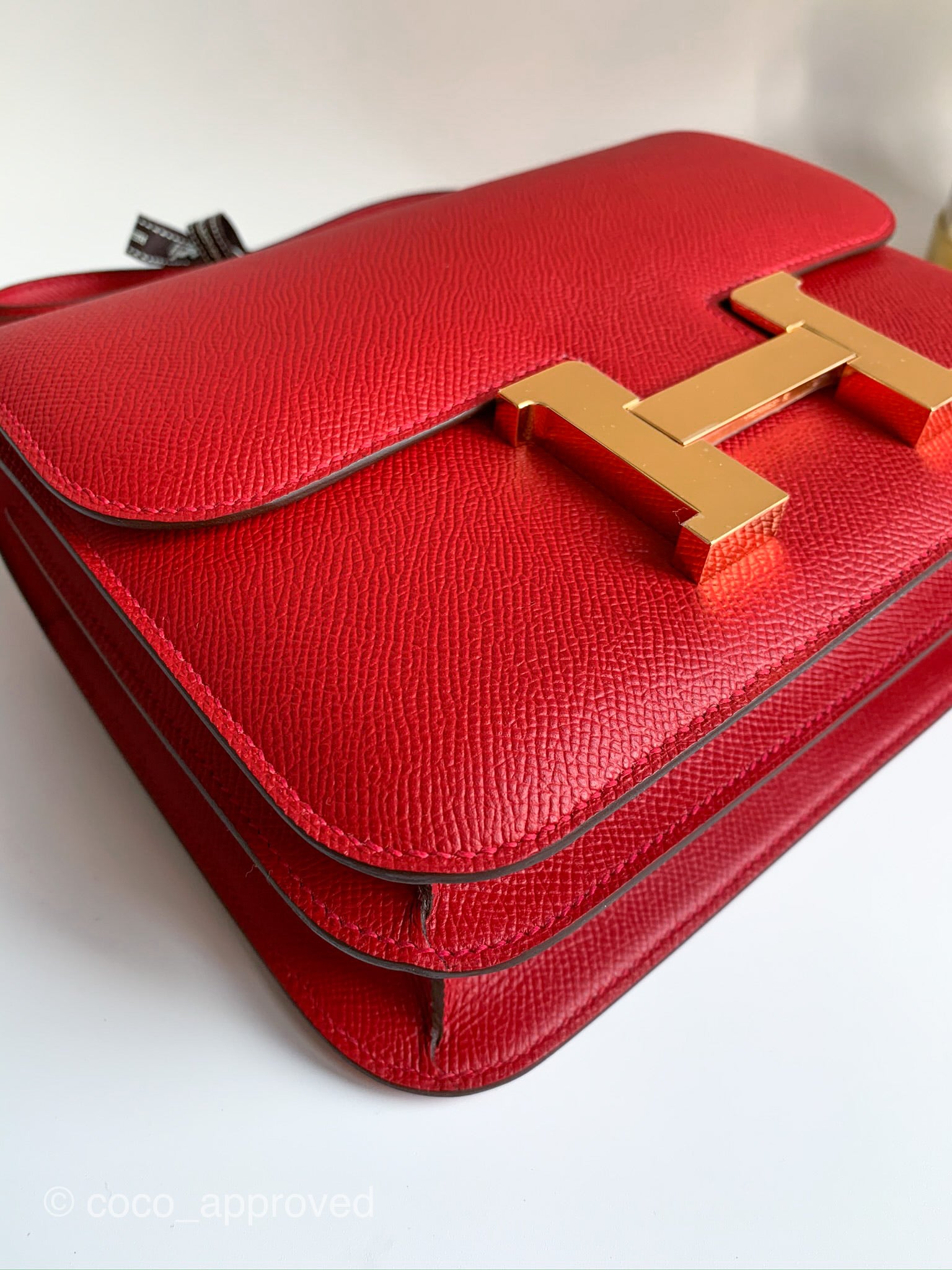 Hermès Mini Constance 18cm Red Q5 Rouge Casaque Messenger Bag