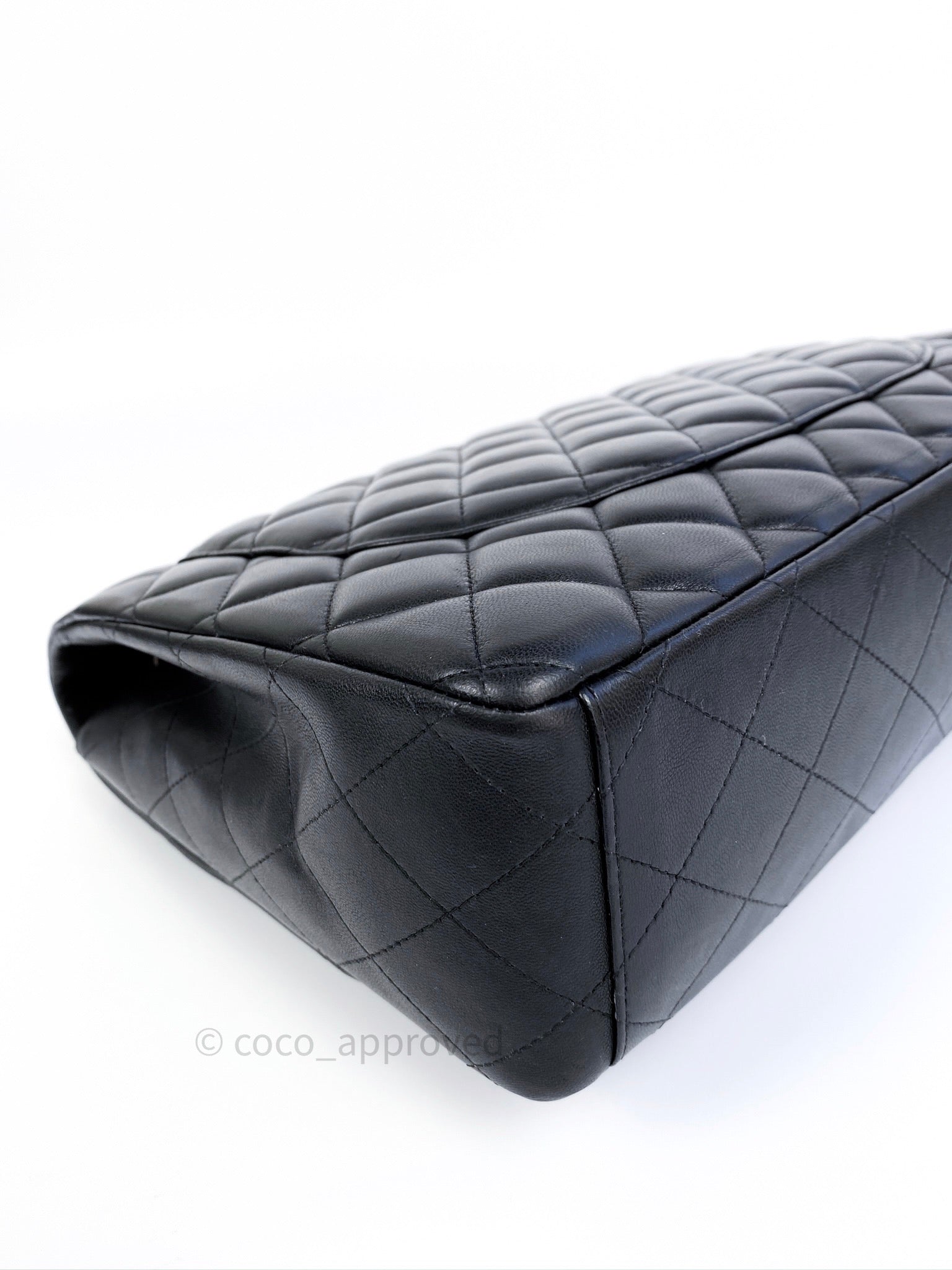 Chanel Single Flap Maxi Lambskin Black Silver Hardware – Coco Approved  Studio
