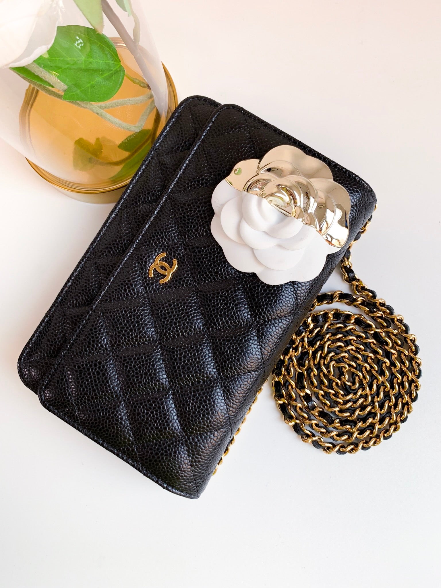 Chanel Classic Wallet on Chain WOC Black Caviar Gold Hardware
