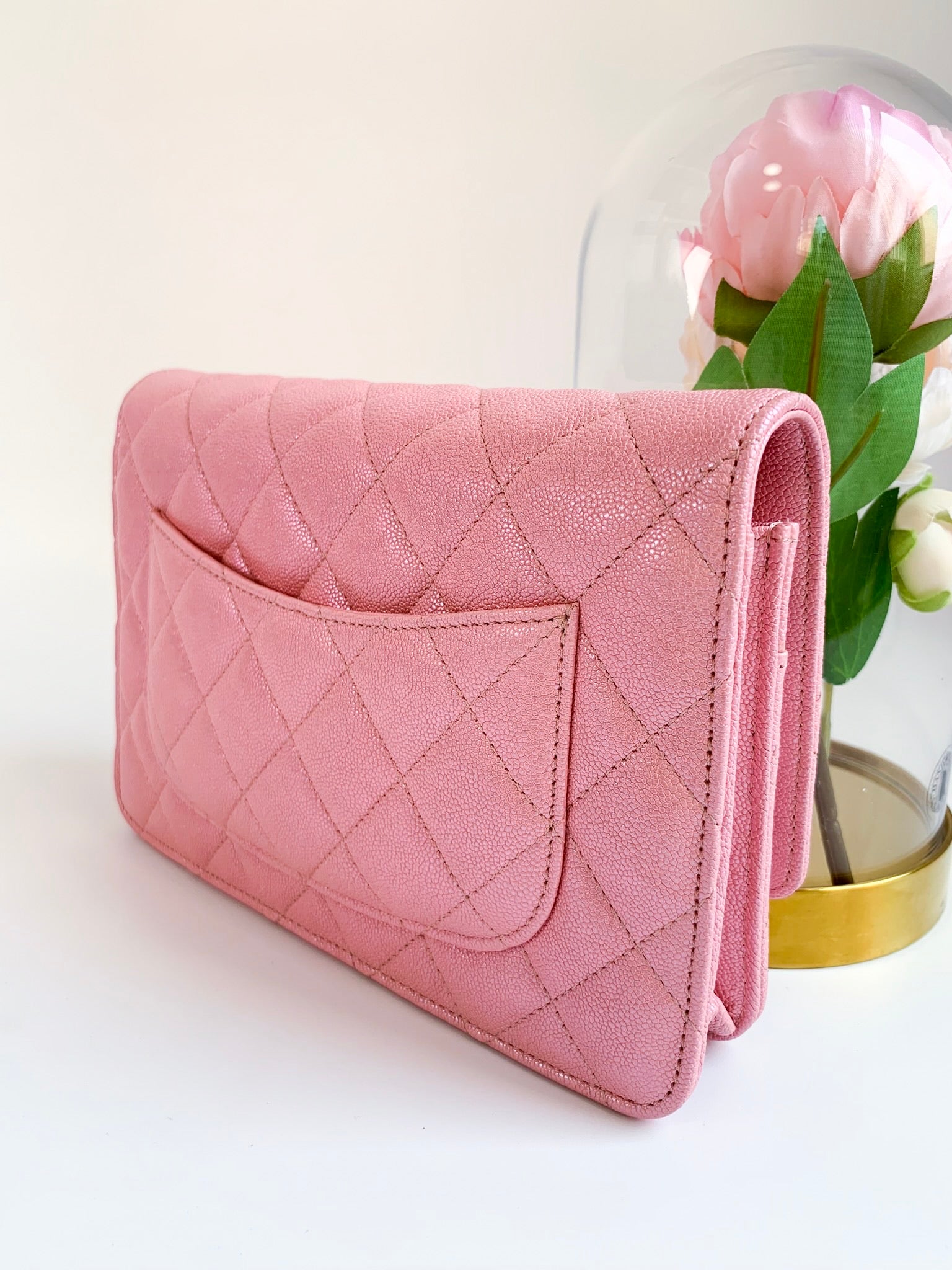 Chanel Caviar Quilted Wallet on Chain WOC Pink Light Gold Hardware – Coco  Approved Studio