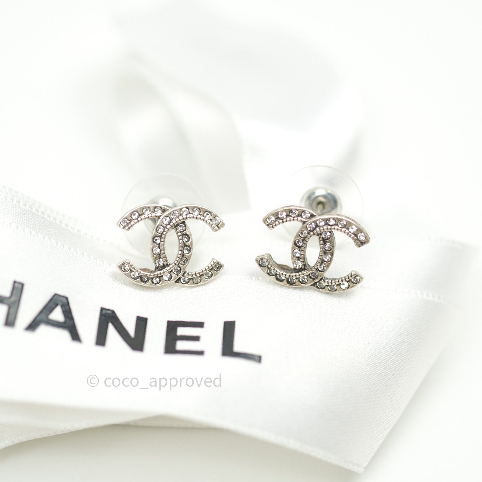 Chanel earring rhinestone silver - Gem