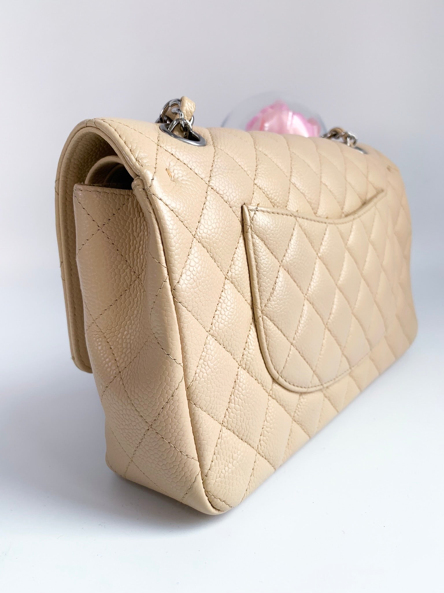 Classic Chanel Light Beige Clair Bag  2021 Review, What fits, Mod shots 