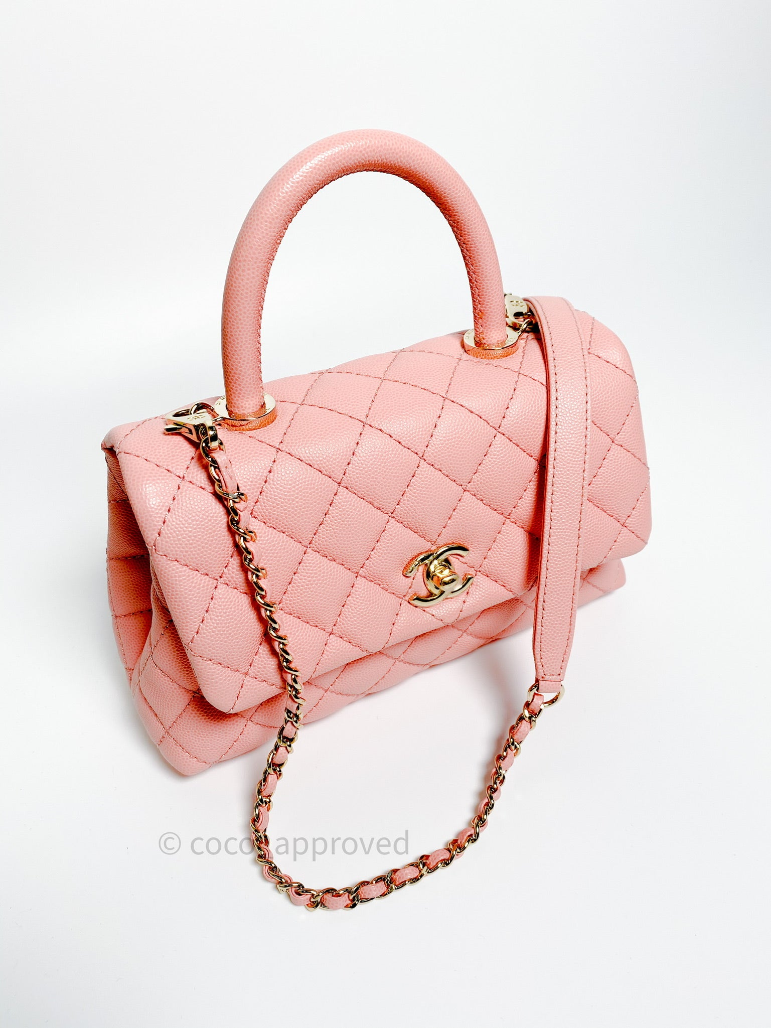 Chanel Small Coco Handle Light Pink Caviar Light Gold Hardware – Madison  Avenue Couture