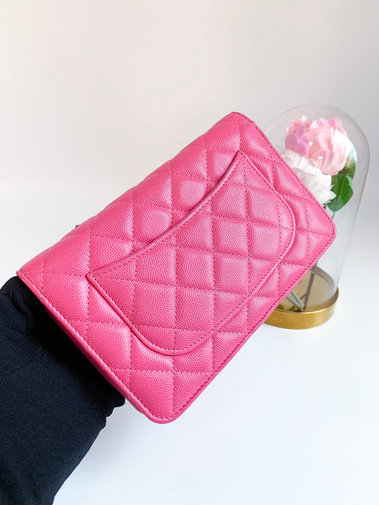 Chanel Pink Classic Quilted Wallet on Chain Caviar Calfskin Leather Wi –  Bags Of Personality