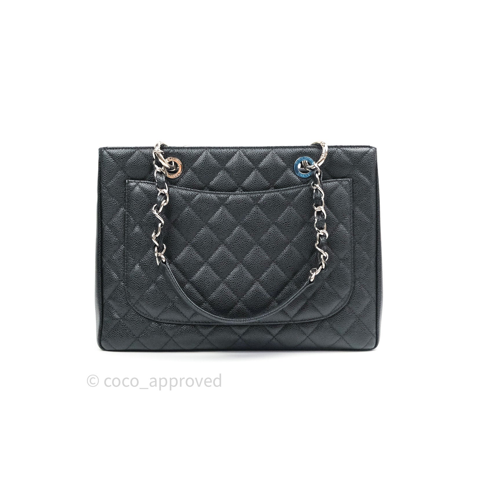 Chanel GST Grand Shopping Tote Black Caviar Silver Hardware – Coco