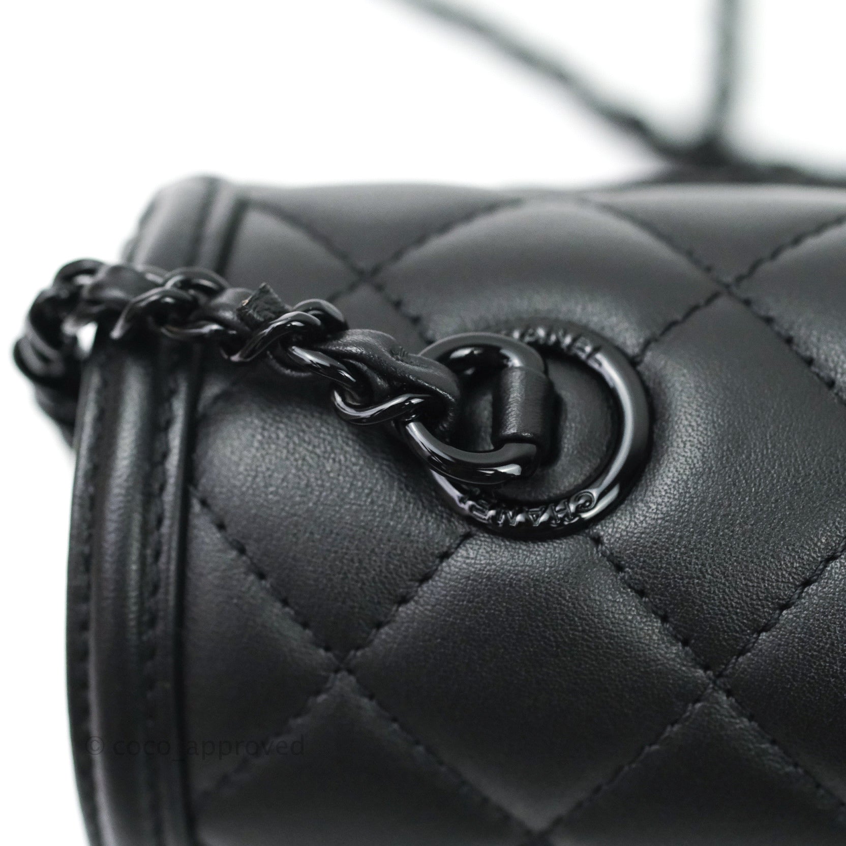Chanel In The Loop Flap Bag Quilted Lambskin Small Black 670281