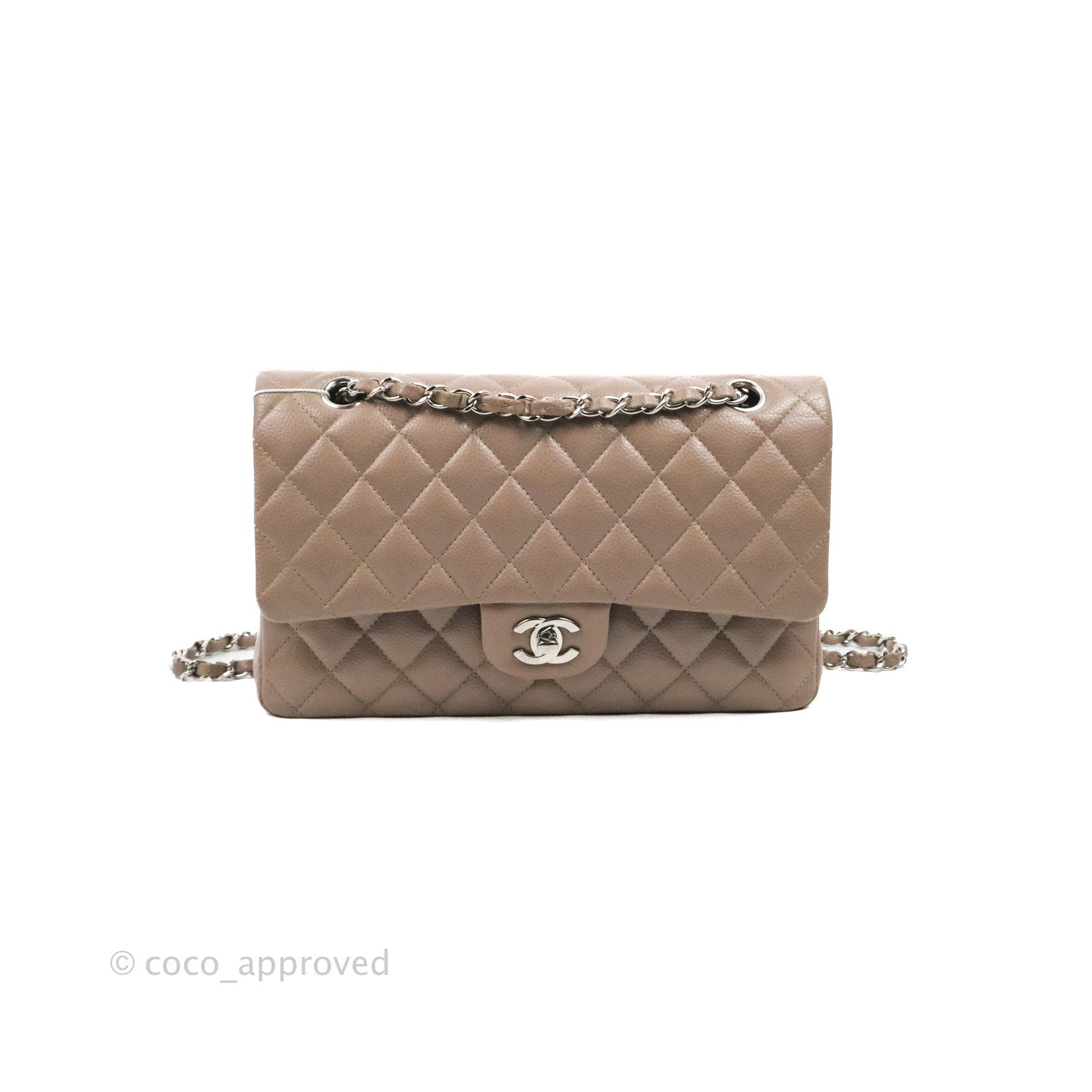 Chanel Classic Medium Double Flap Black Quilted Caviar with silver