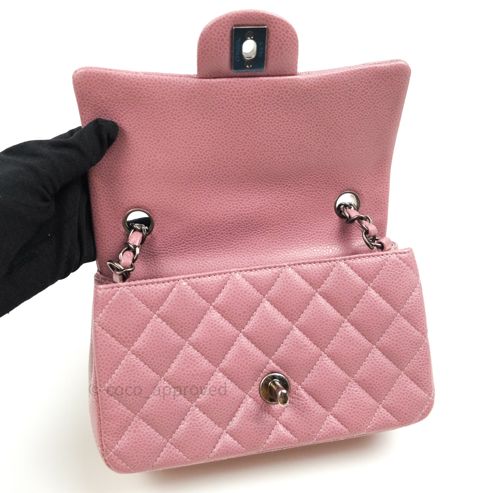 Chanel Quilted Mini Rectangular Mauve Pink Caviar Ruthenium Hardware – Coco  Approved Studio