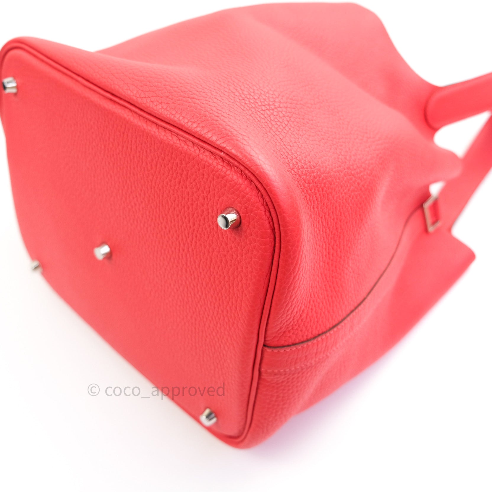 Hermès Picotin GM Taurillon Clemence Red Palladium Hardware – Coco Approved  Studio