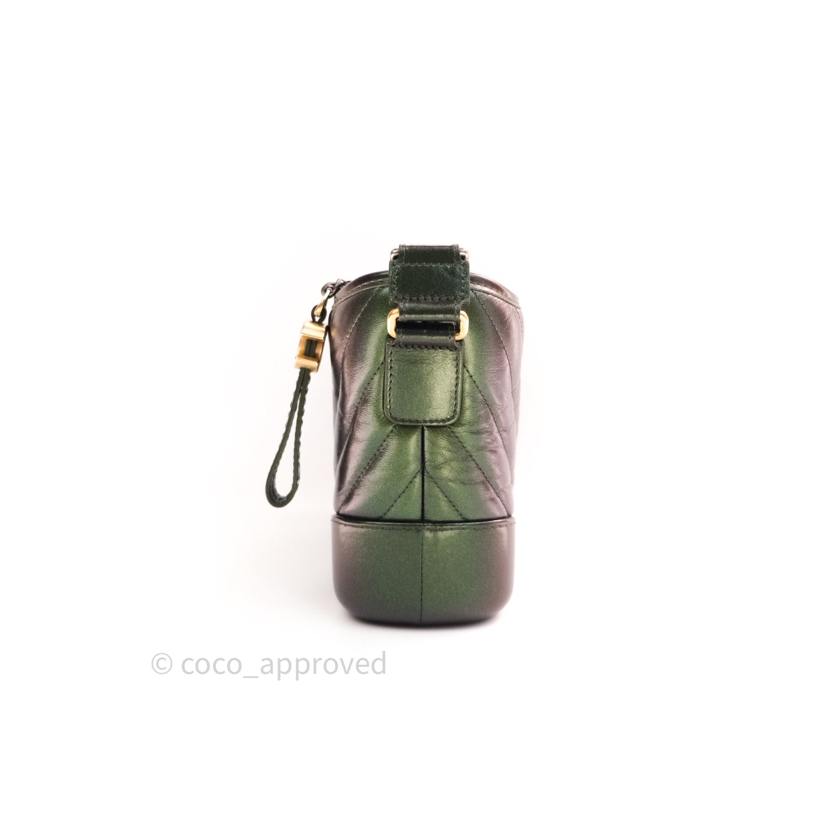 Metallic Green Chevron Quilted Aged Calfskin Small Gabrielle Hobo Gold and  Ruthenium Hardware, 2019